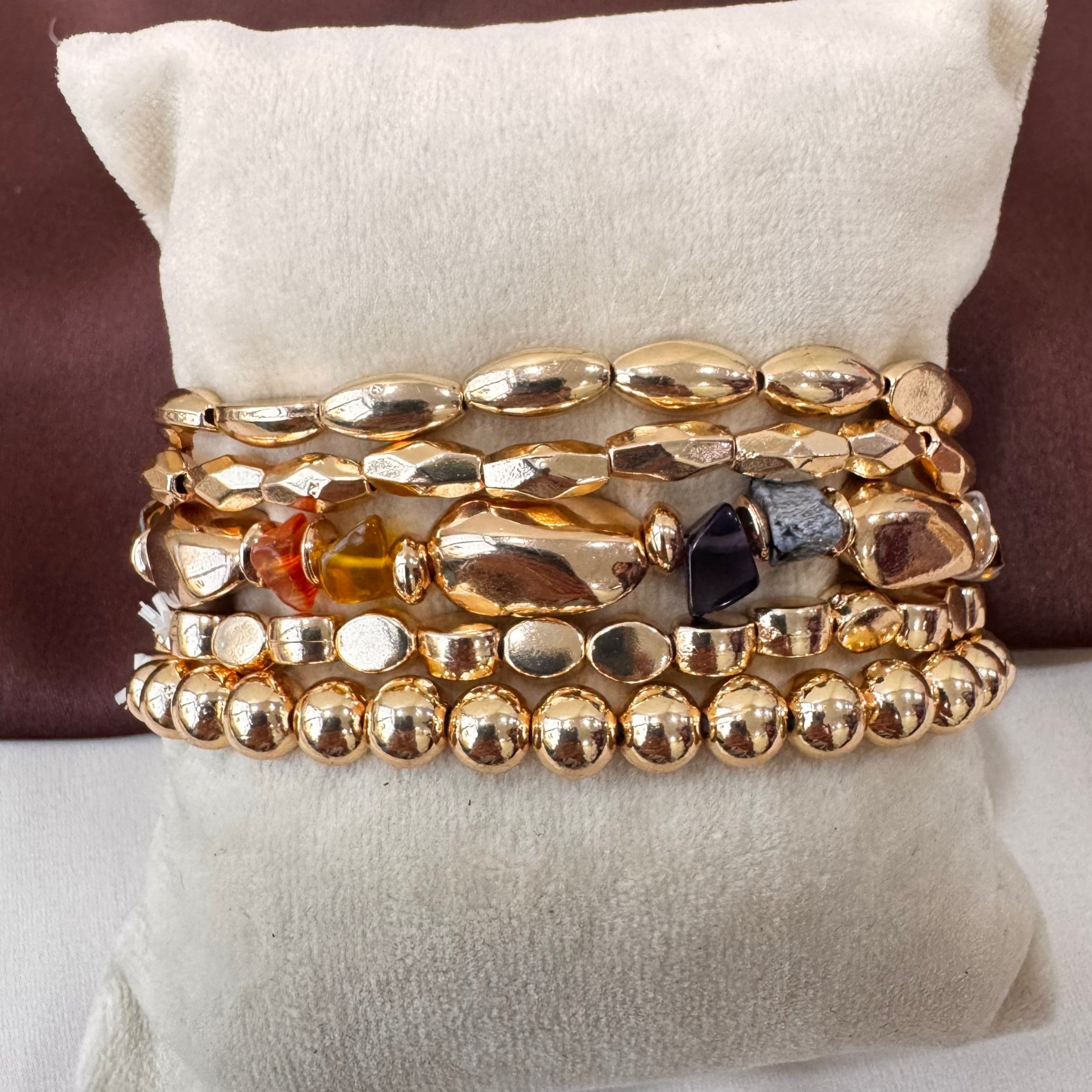 TFC Jazzy Uncut Gold Plated Bracelet (set of 5)
