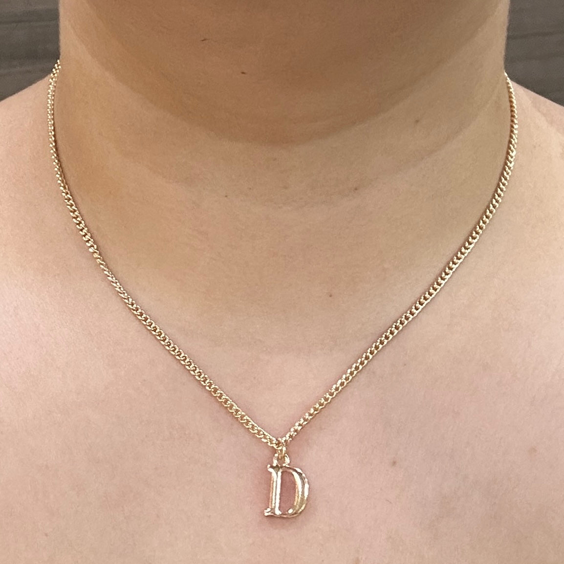 TFC Small Letter D - Gold Plated Pendant Necklace