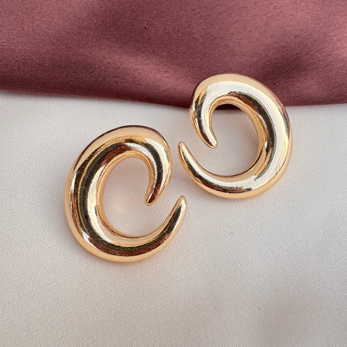 TFC Twist Gold Plated Stud Earrings
