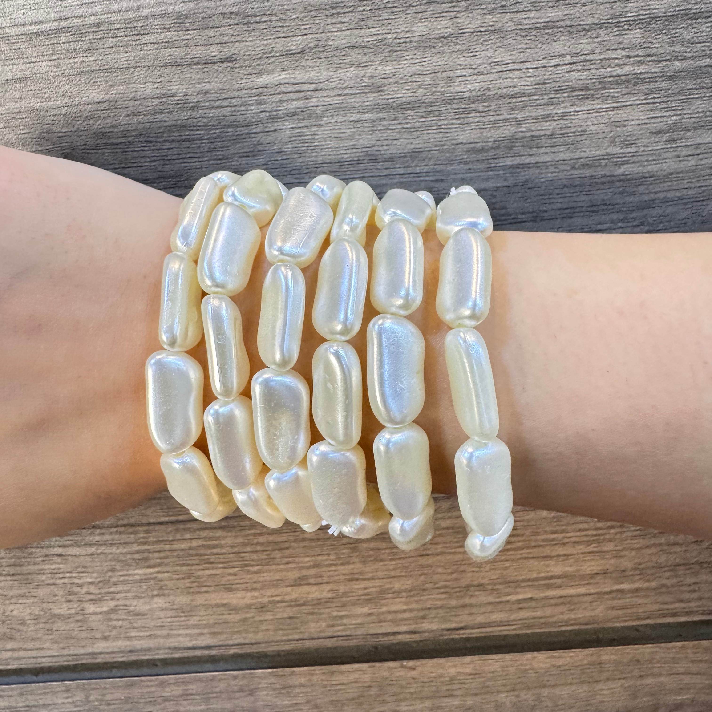 TFC Pearl Rectangle Bracelet (set of 6)