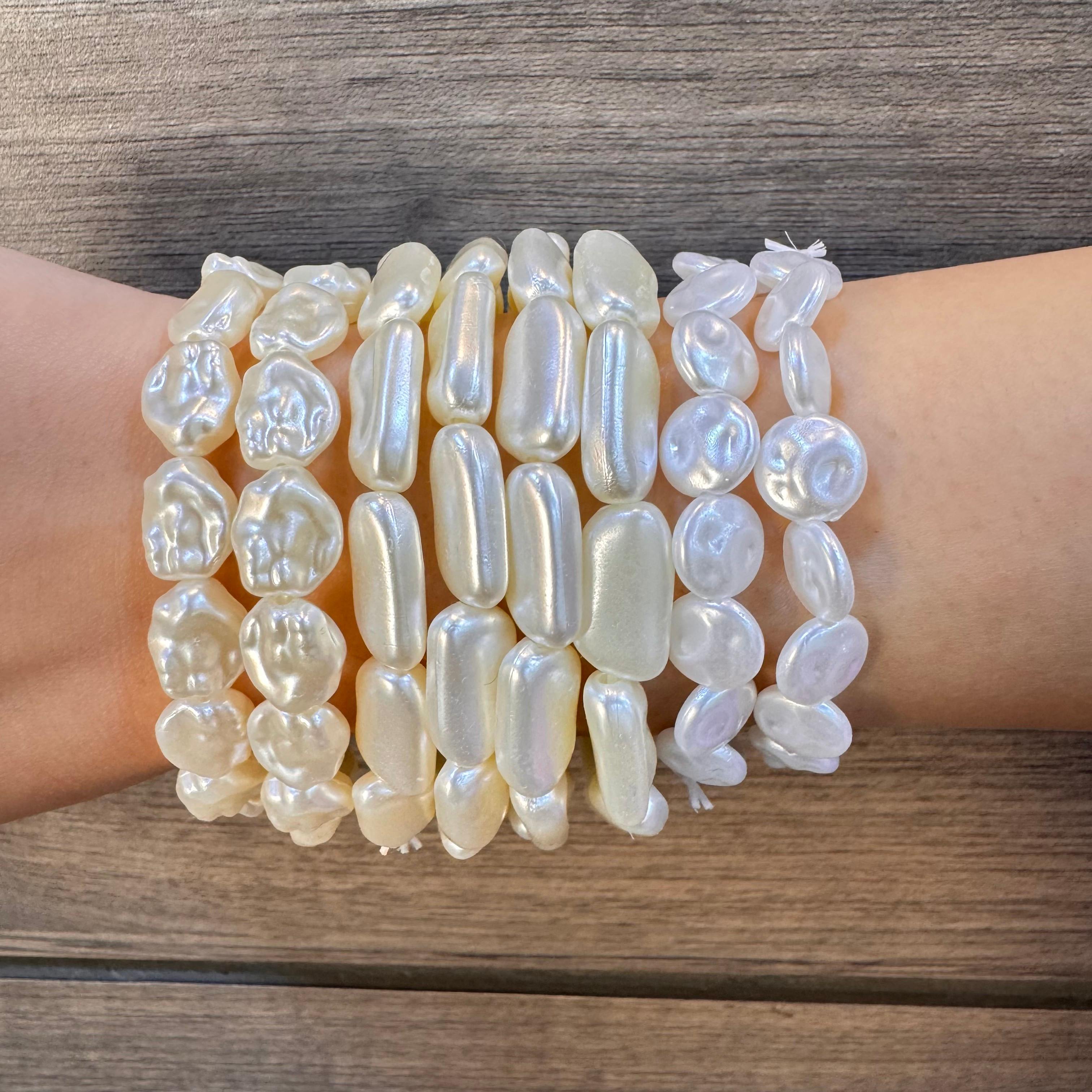 TFC Pearl Bunch of Cream & White Bracelet (set of 8)