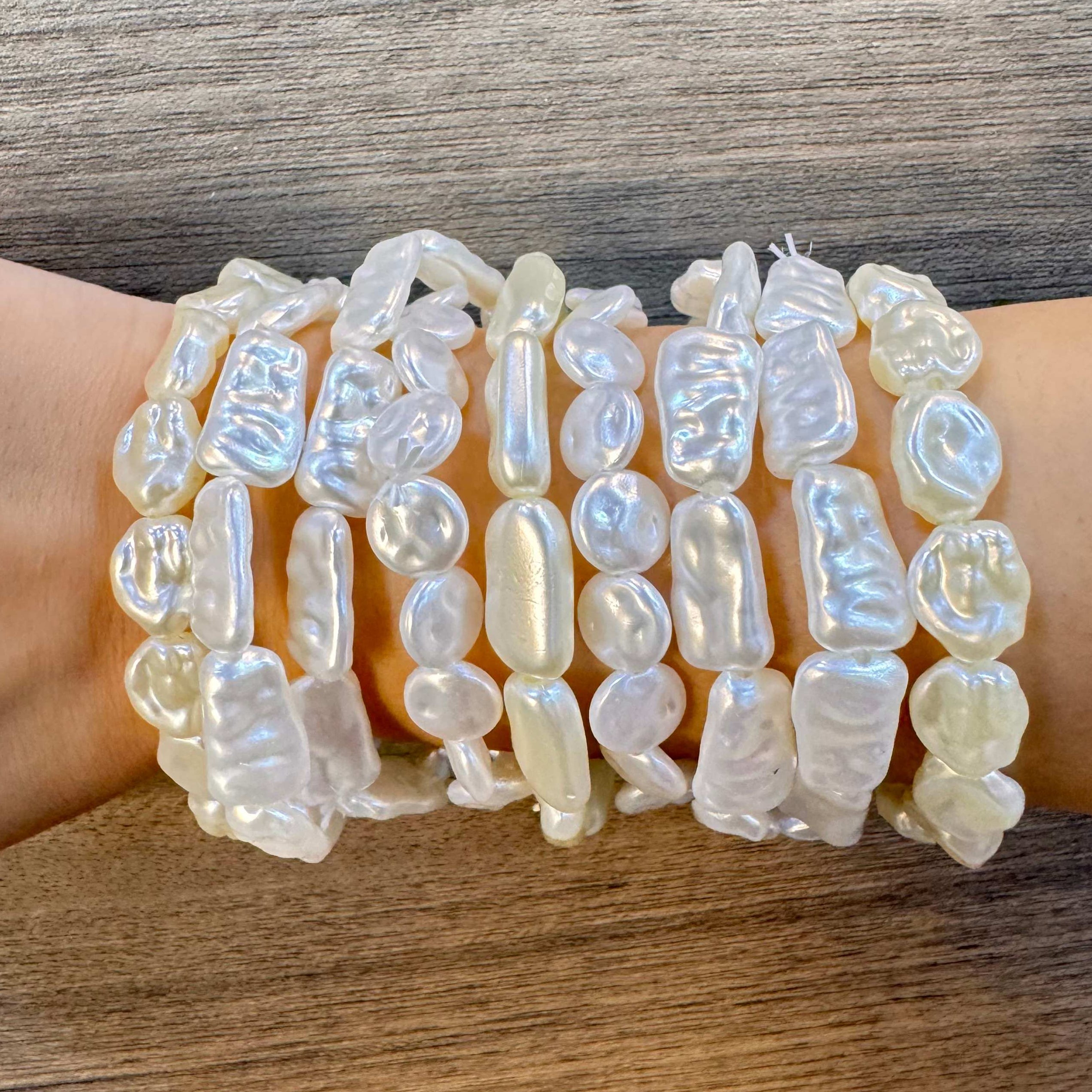 TFC Pearl Collection of Cream & White Bracelet (set of 9)
