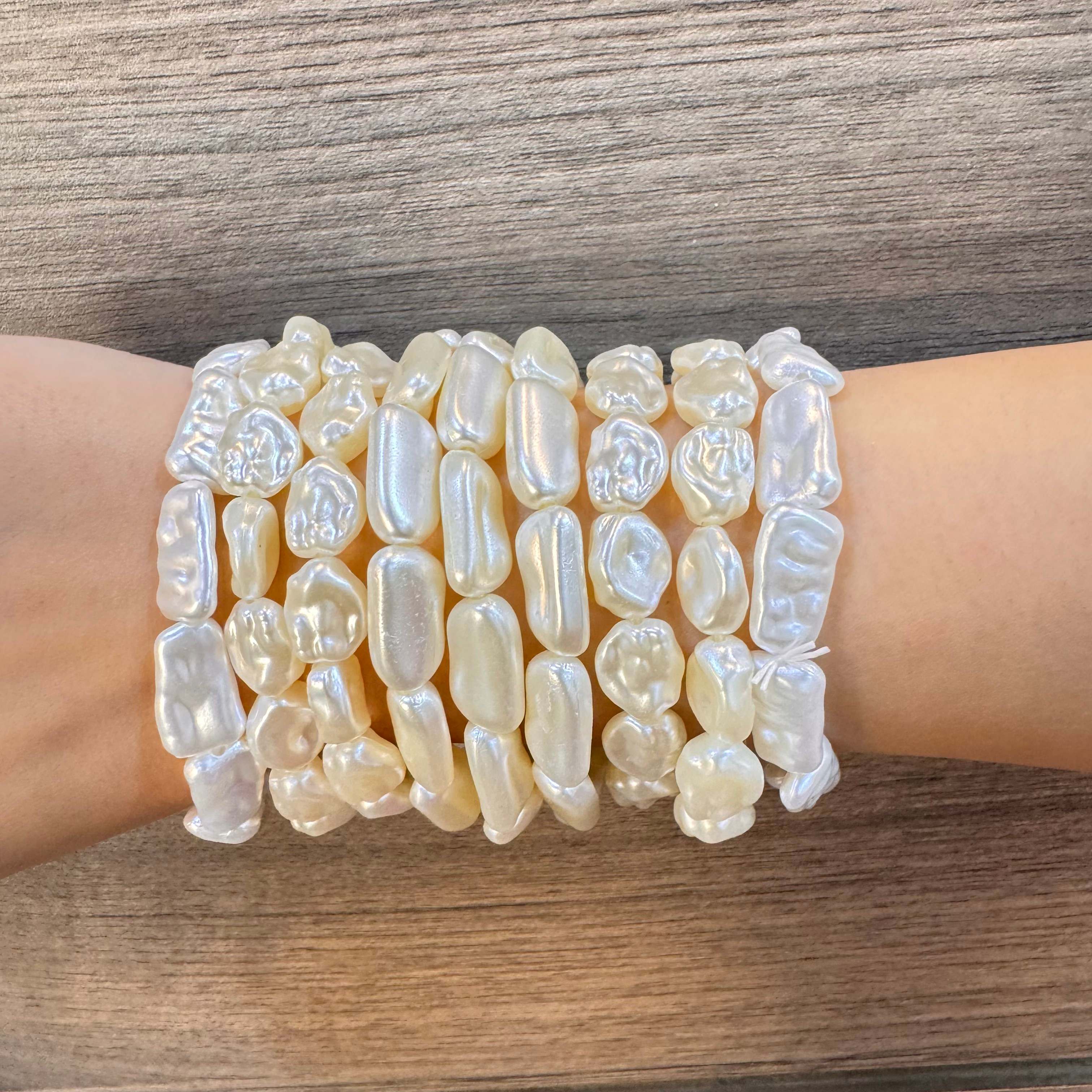 TFC Pearl Store of Cream & White Bracelet (set of 9)