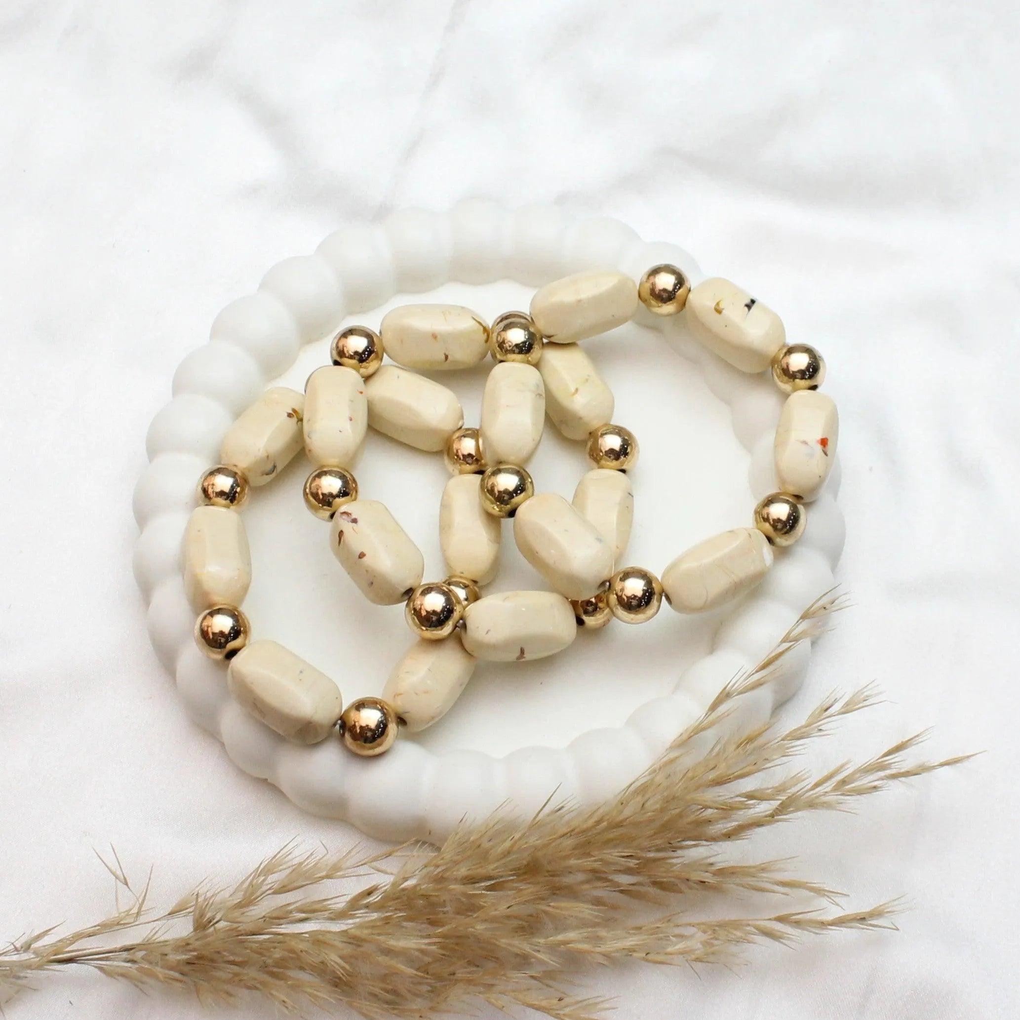 TFC Creamy Gold Plated Stack Bracelet ( Stack of 3 )