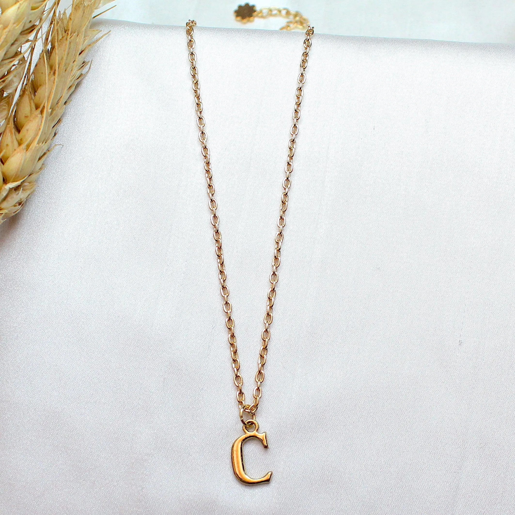 TFC Small Letter C - Gold Plated Pendant Necklace