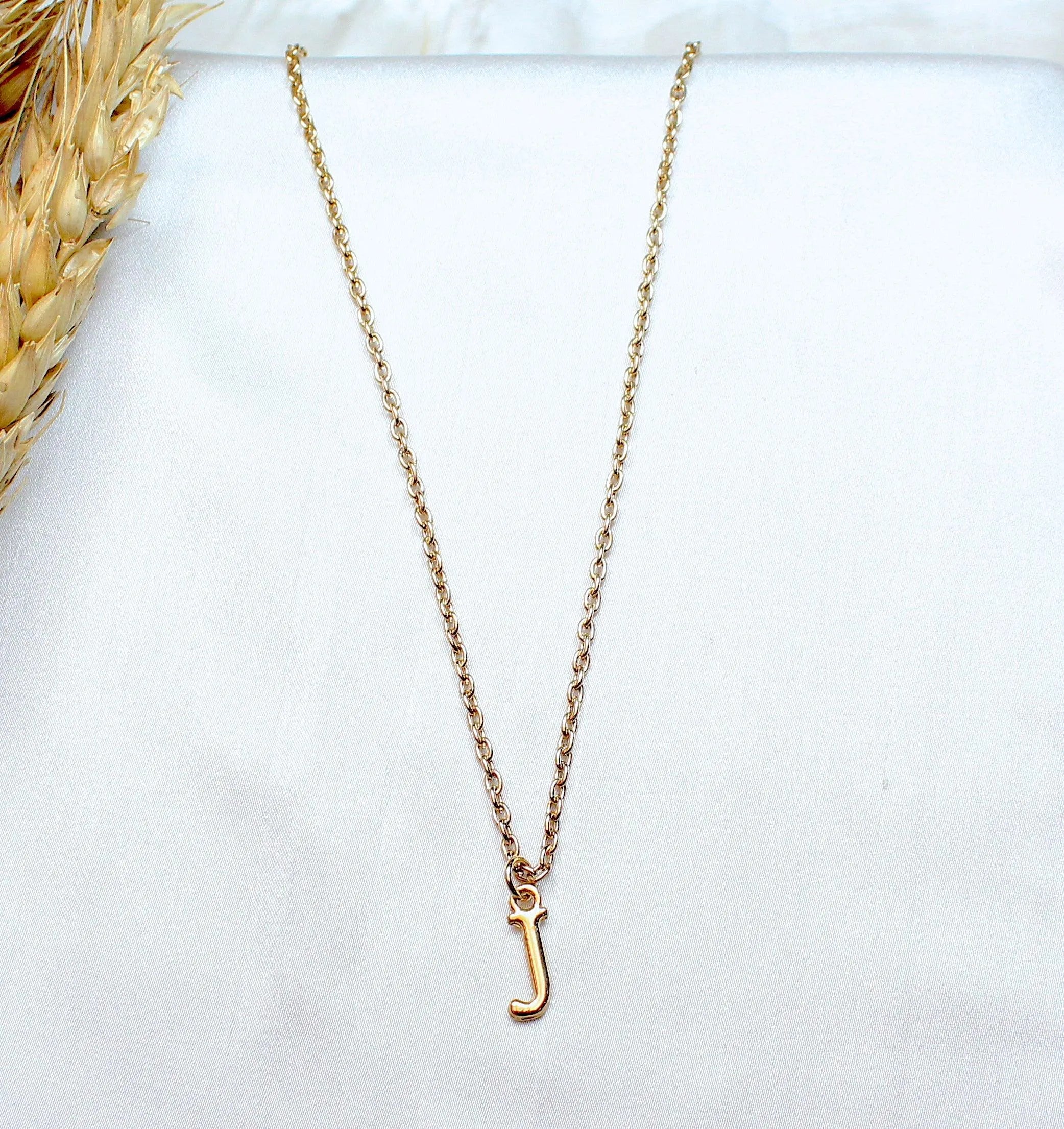 TFC Small Letter J - Gold Plated Pendant Necklace