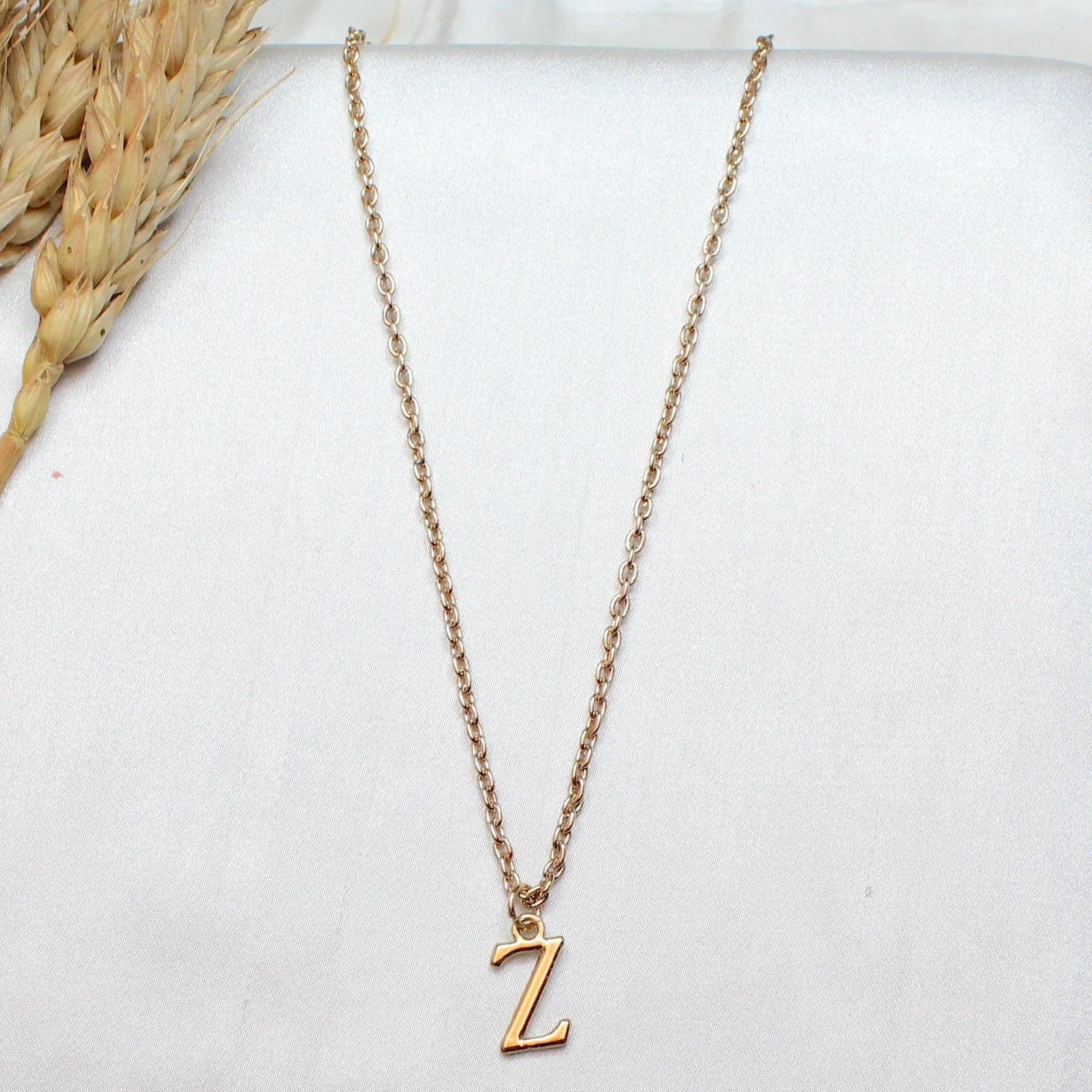 TFC Small Letter Z - Gold Plated Pendant Necklace