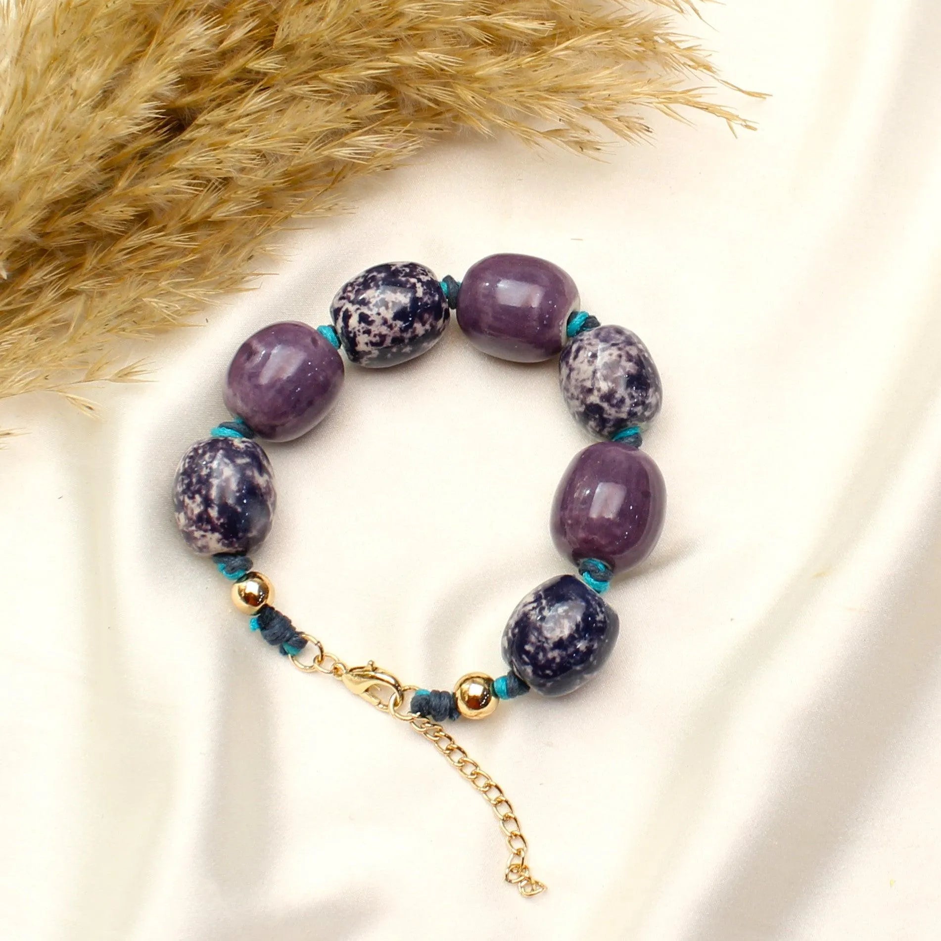 TFC Lilac Ceramic Beads Chunky Bracelet