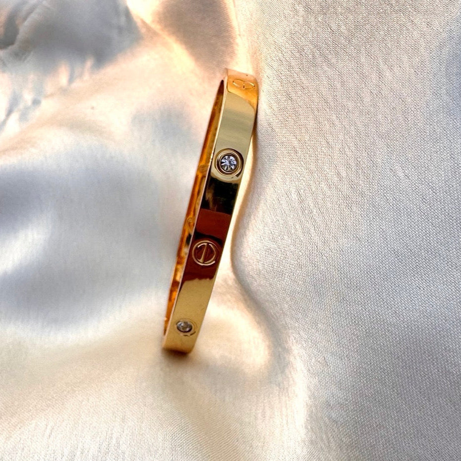 TFC Sleek Square Gold Plated Bracelet Bangle (Size 2-2)