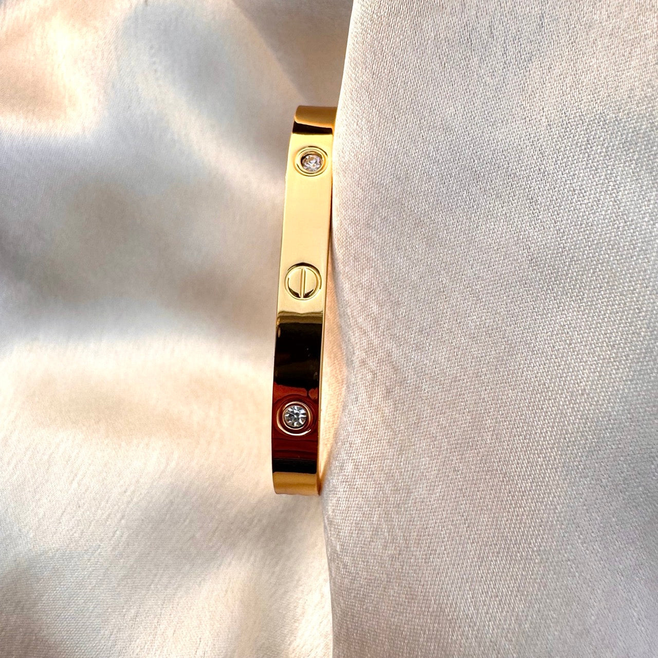 TFC Sleek Square Gold Plated Bracelet Bangle (Size 2-2)