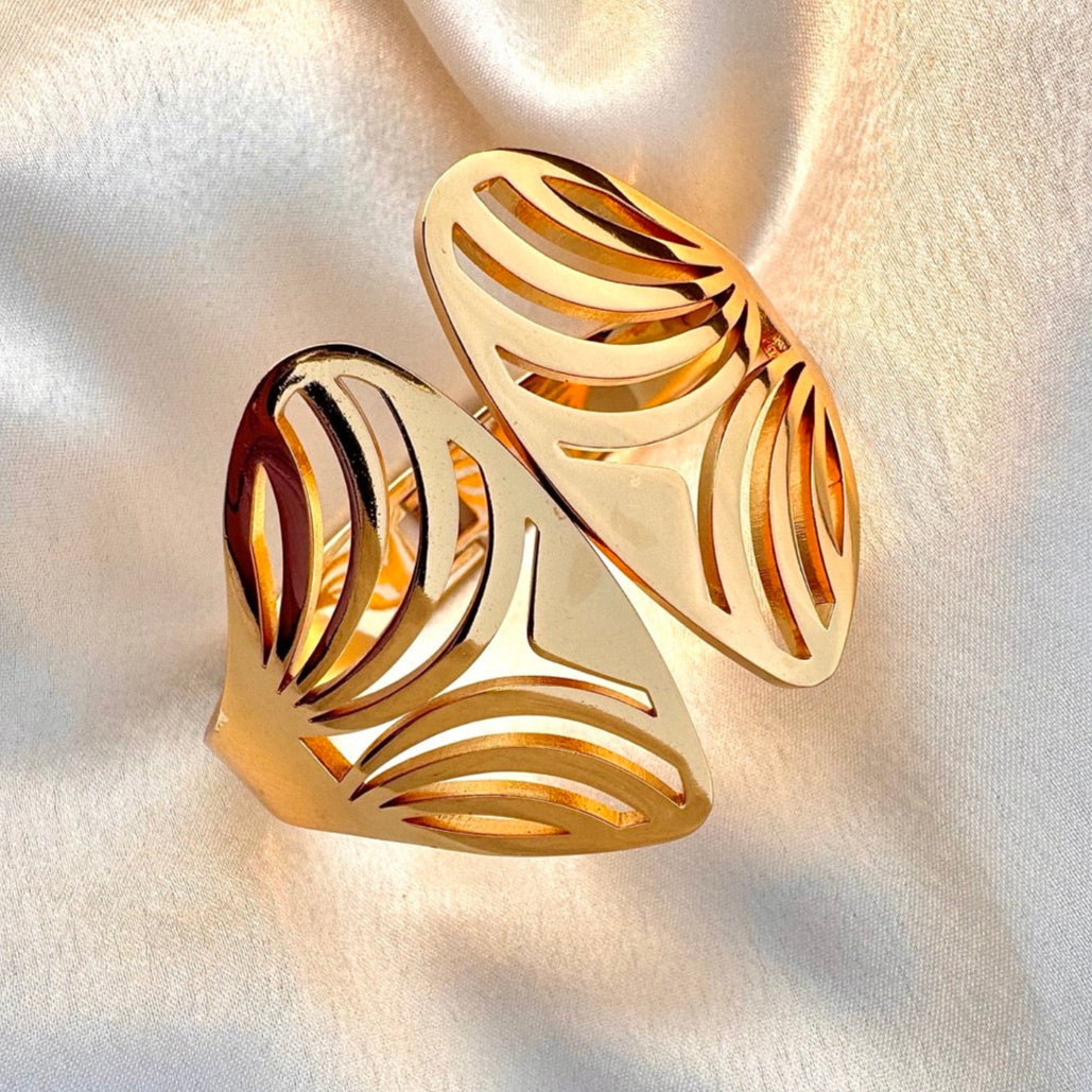 TFC Cross Line Gold Plated Bracelet Bangle (size 2-6)