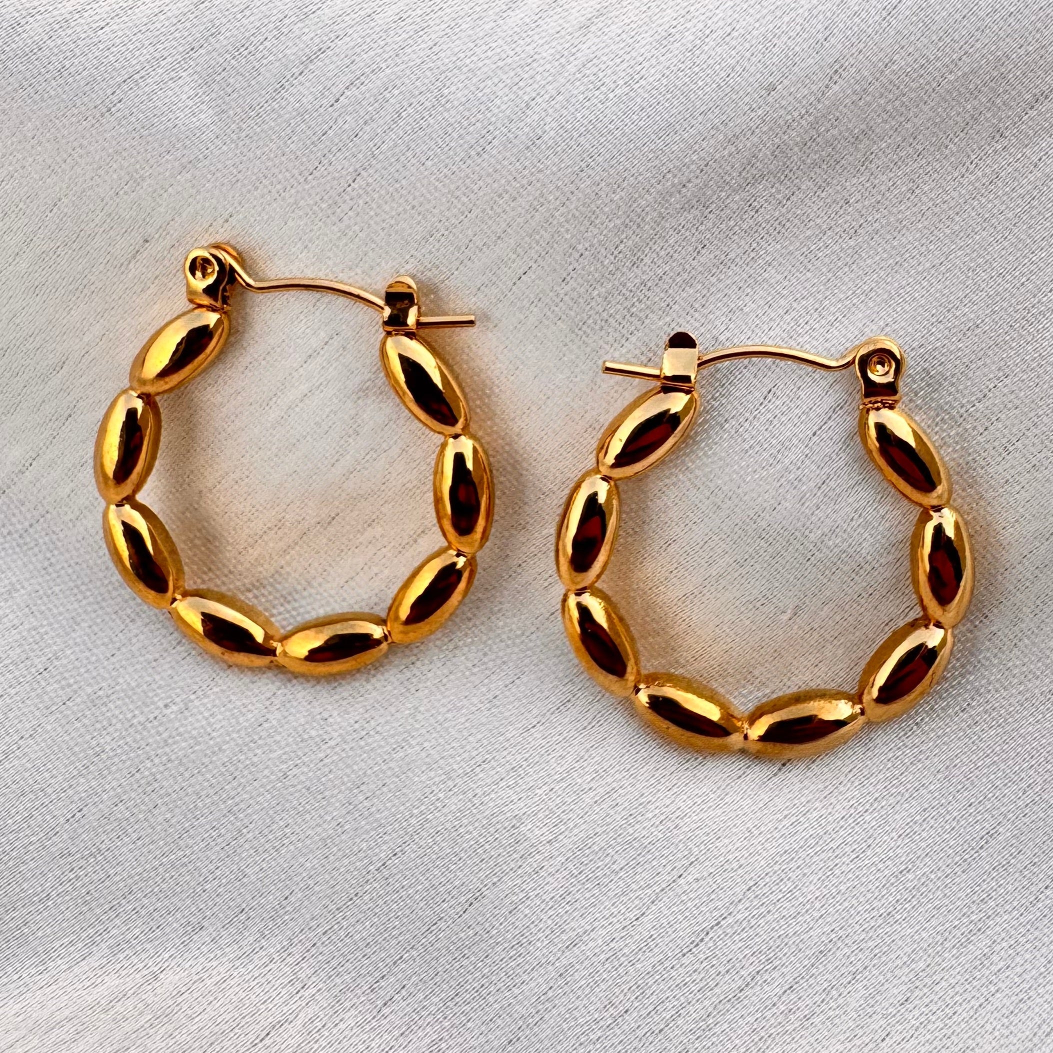 TFC Twirl Tales Gold Plated Hoop Earrings