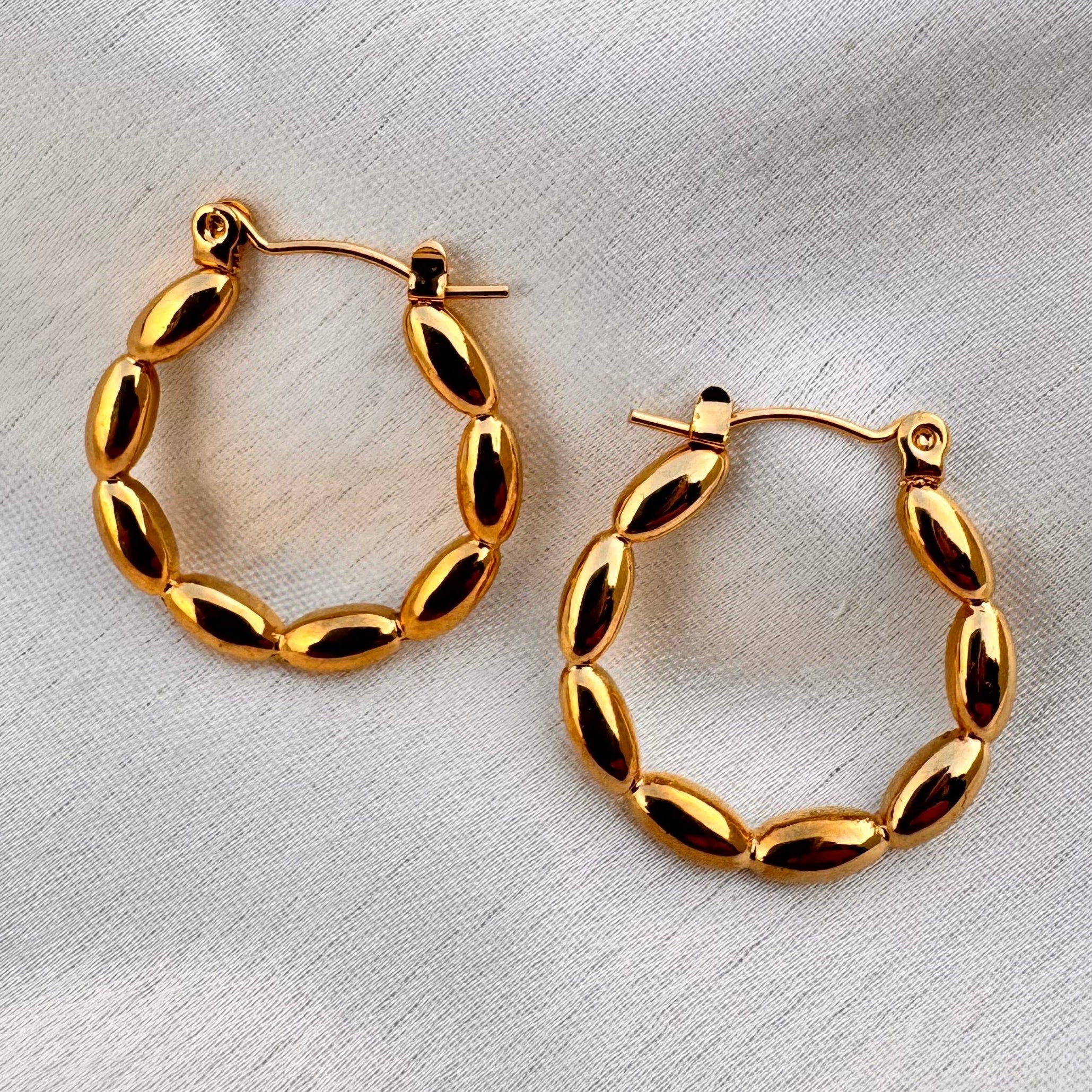 TFC Twirl Tales Gold Plated Hoop Earrings