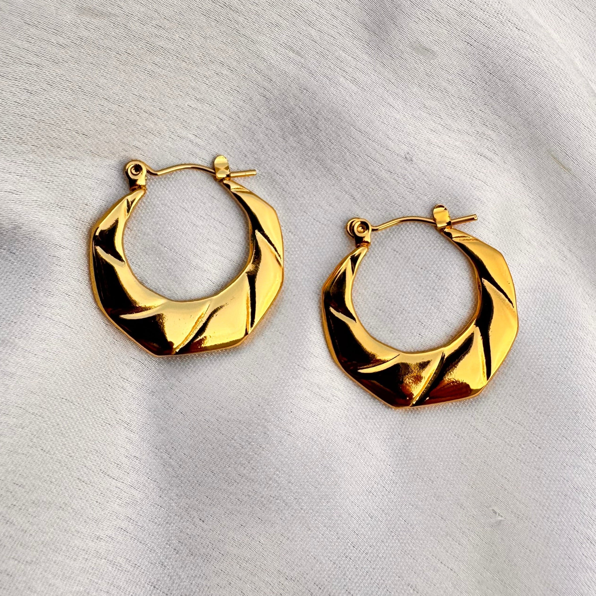 TFC Sway Circle Gold Plated Hoop Earrings