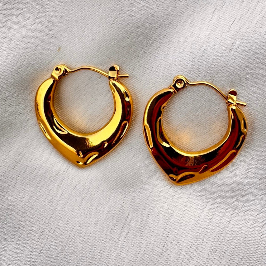 TFC Glow Mist Gold Plated Hoop Earrings