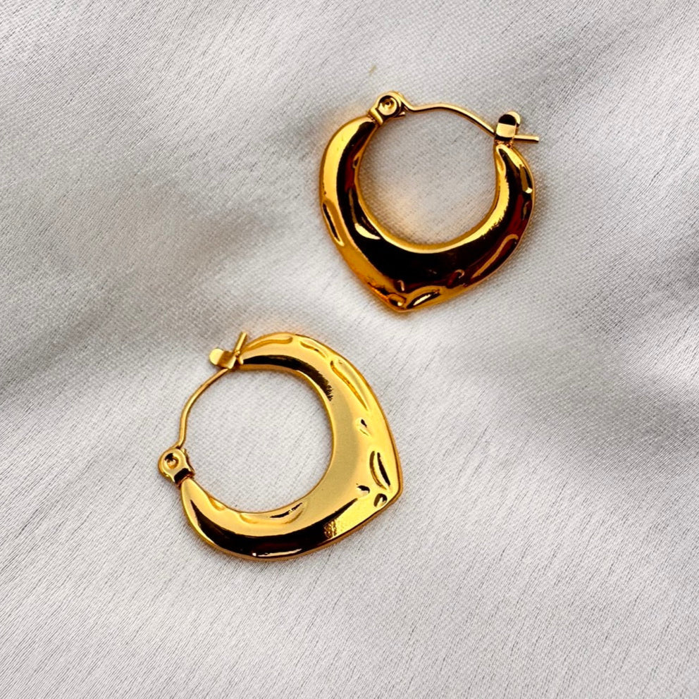TFC Glow Mist Gold Plated Hoop Earrings
