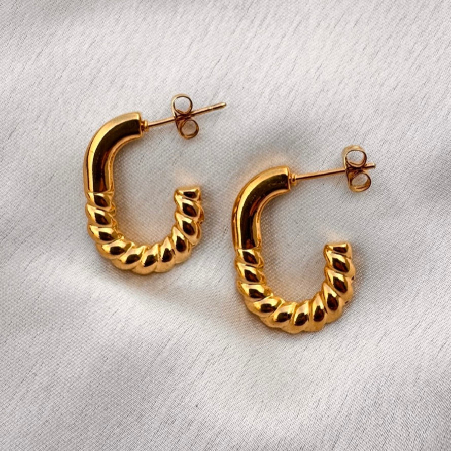 TFC Infinite Loop Gold Plated Hoop Earrings