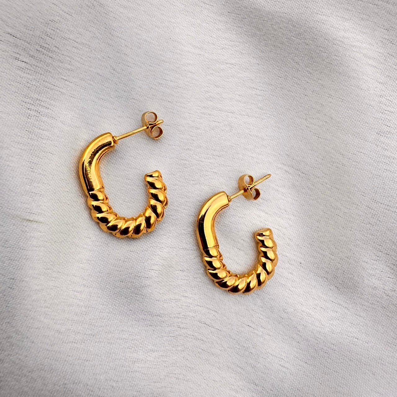 TFC Infinite Loop Gold Plated Hoop Earrings