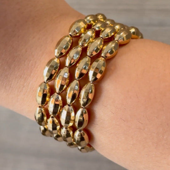 TFC Oval Design Gold Plated Bracelet (set of 4)