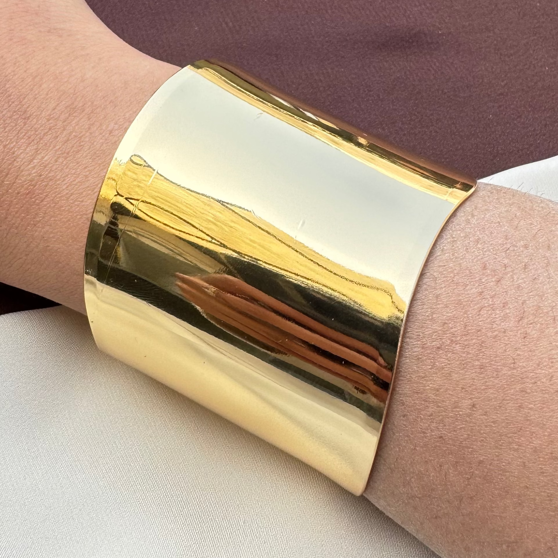 TFC Sharp Defined Gold Plated Cuff Bracelet