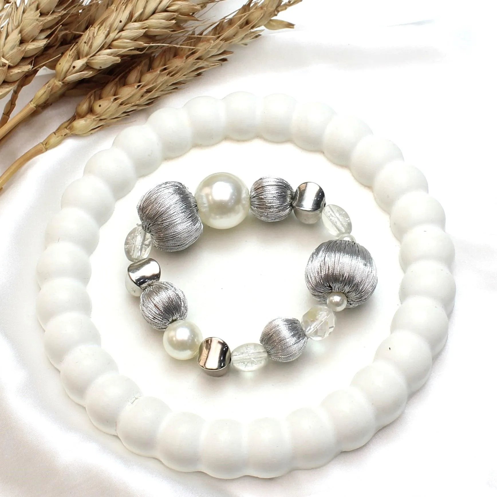 TFC Grey Thread Bead Adjustable Bracelet