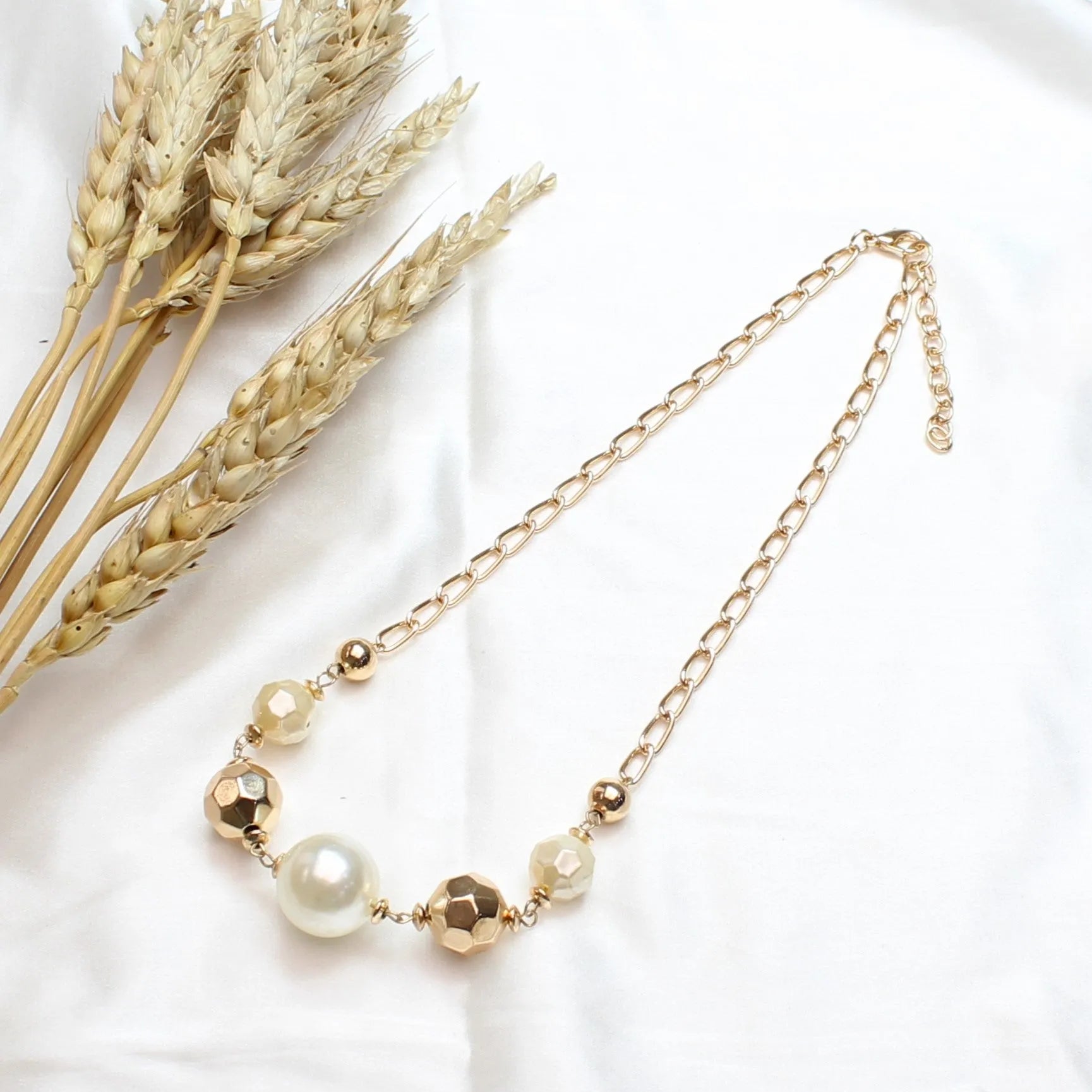 TFC Glamour Pearl Gold Plated Necklace