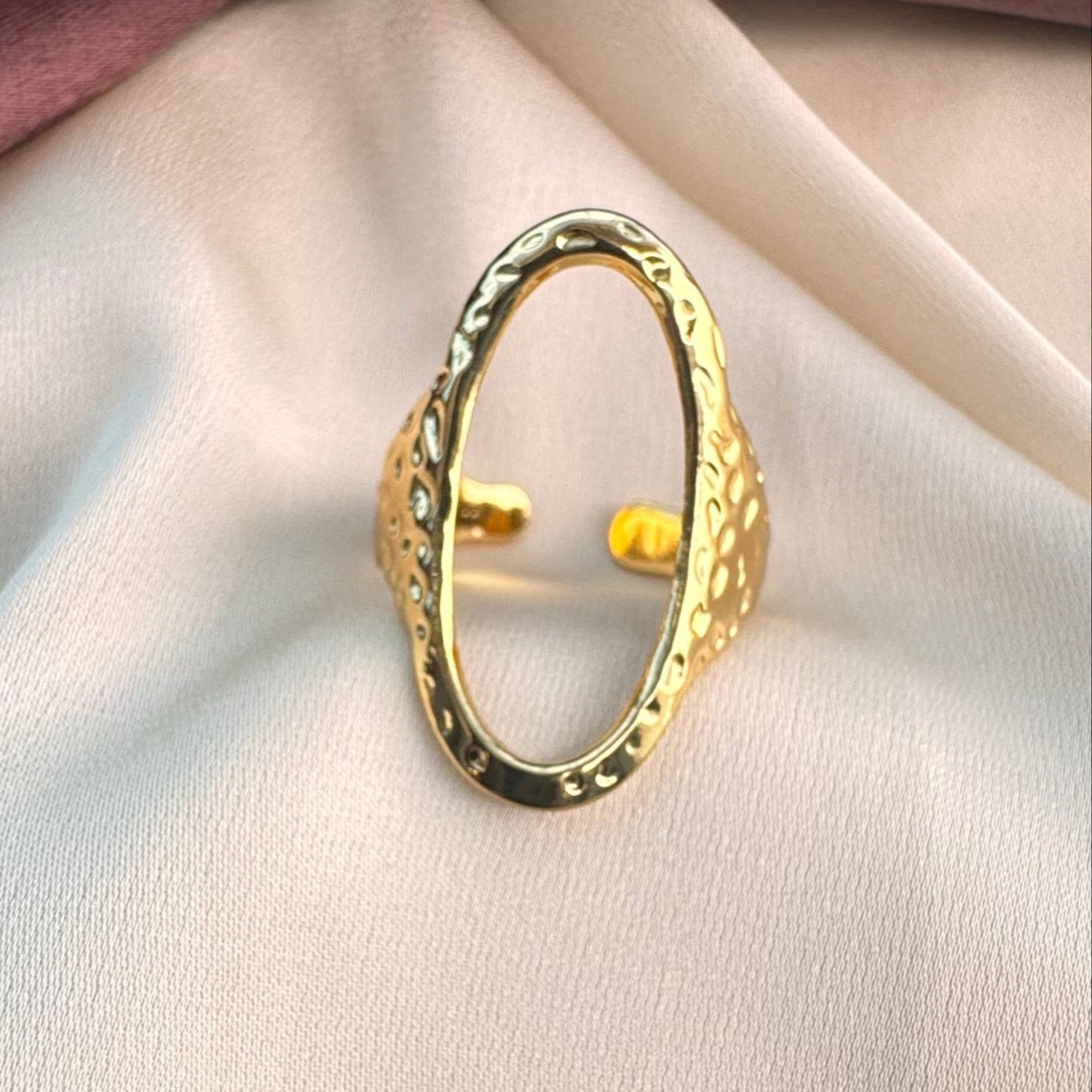 TFC Oval Gold Plated Adjustable Ring