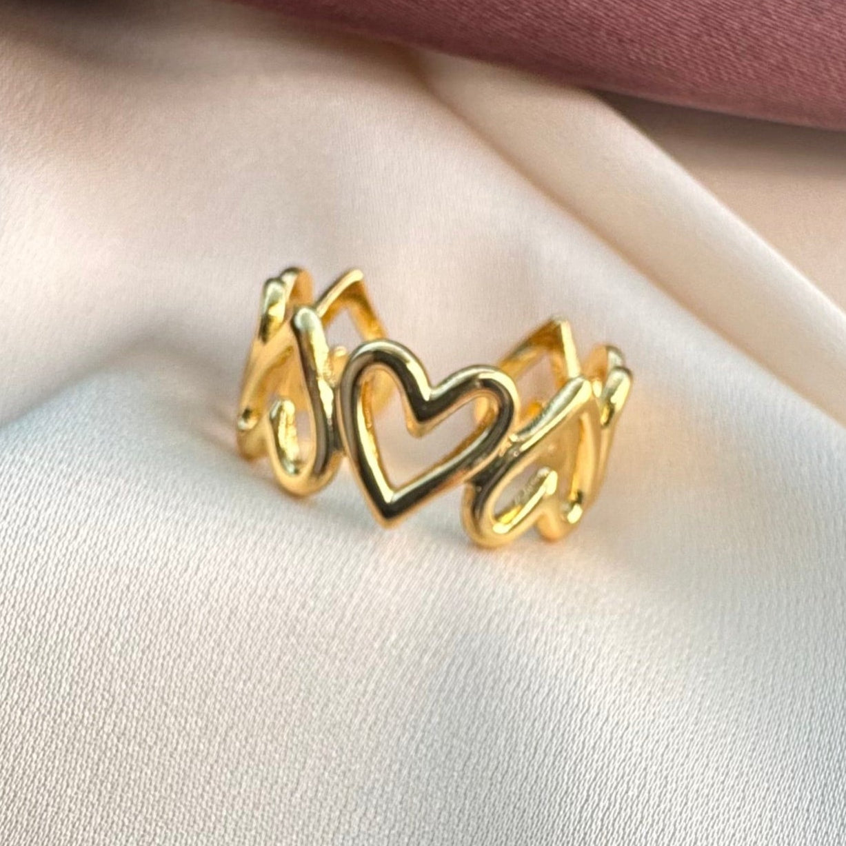 TFC Heartline Gold Plated Ring