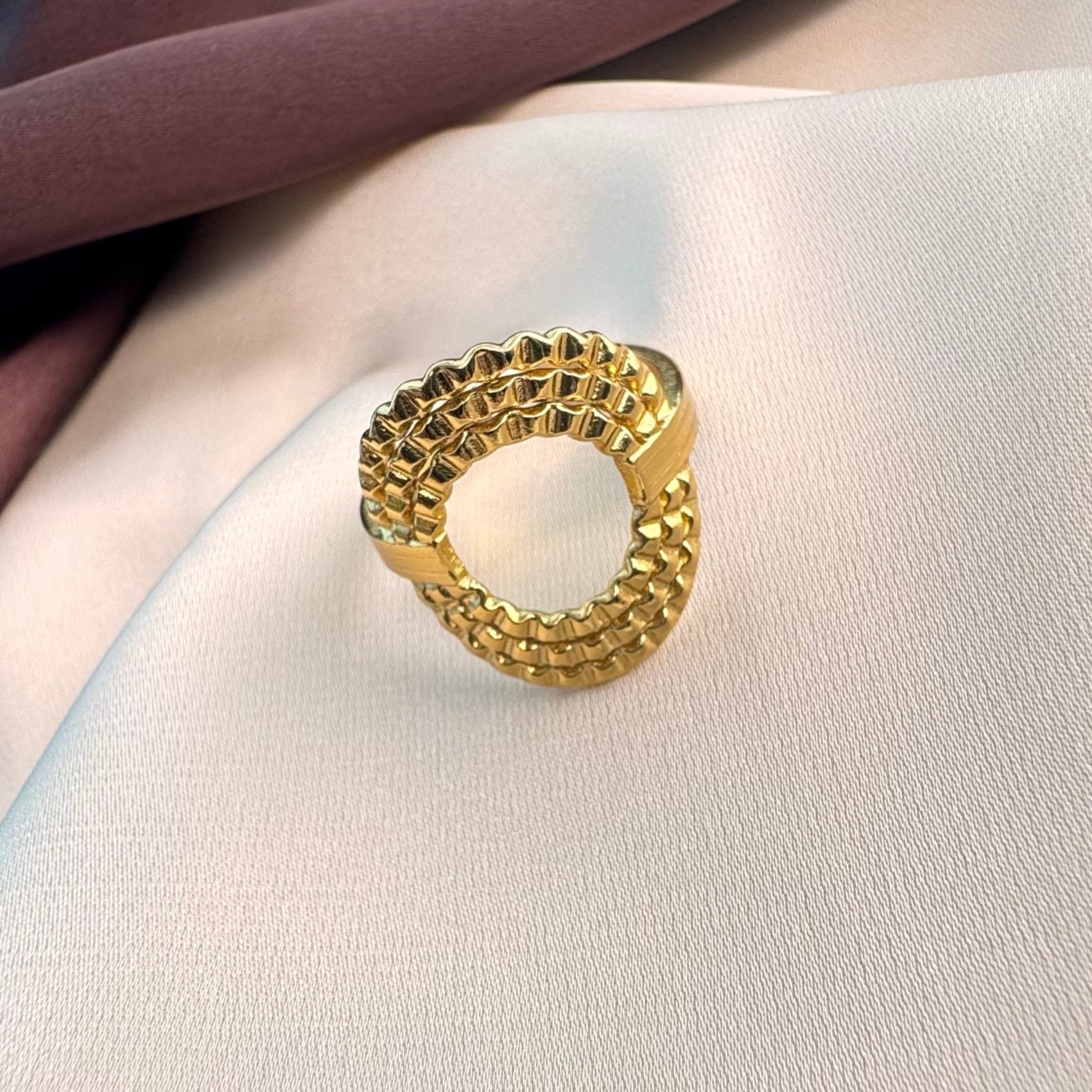 TFC Iron Ember Gold Plated Adjustable Ring