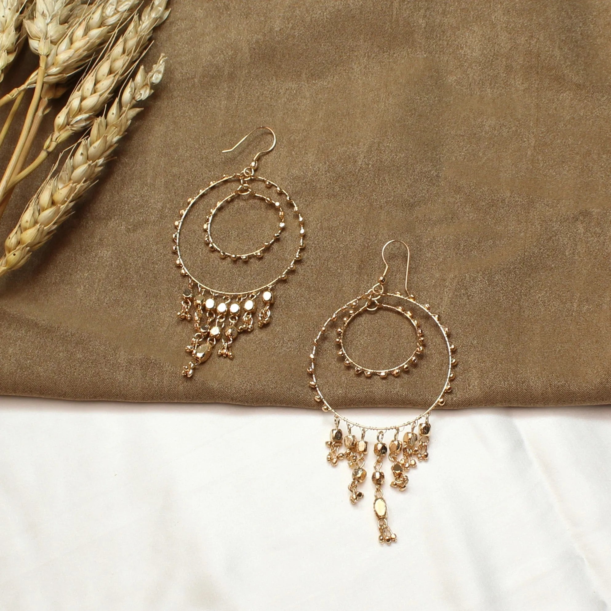 TFC Mystic Aura Gold Plated Dangler Earrings