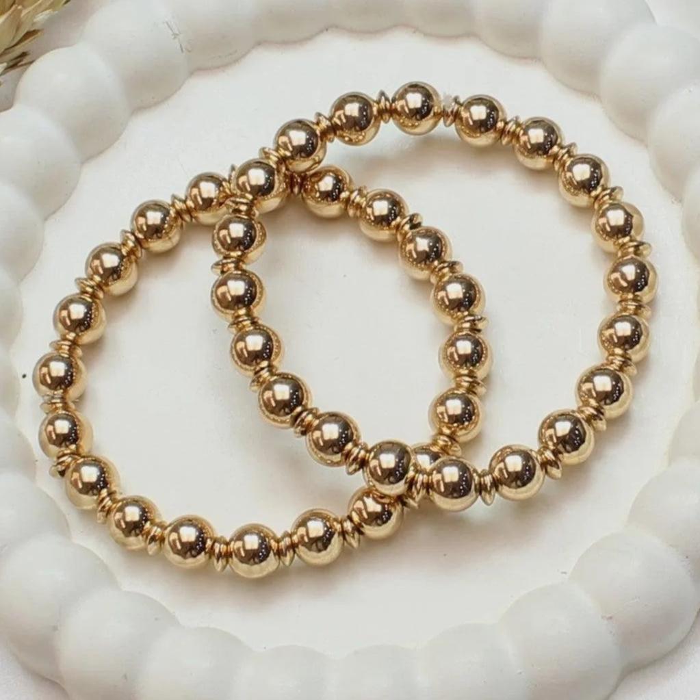 TFC Small Beads Gold Plated Stacked Bracelet ( Stack of 2 )