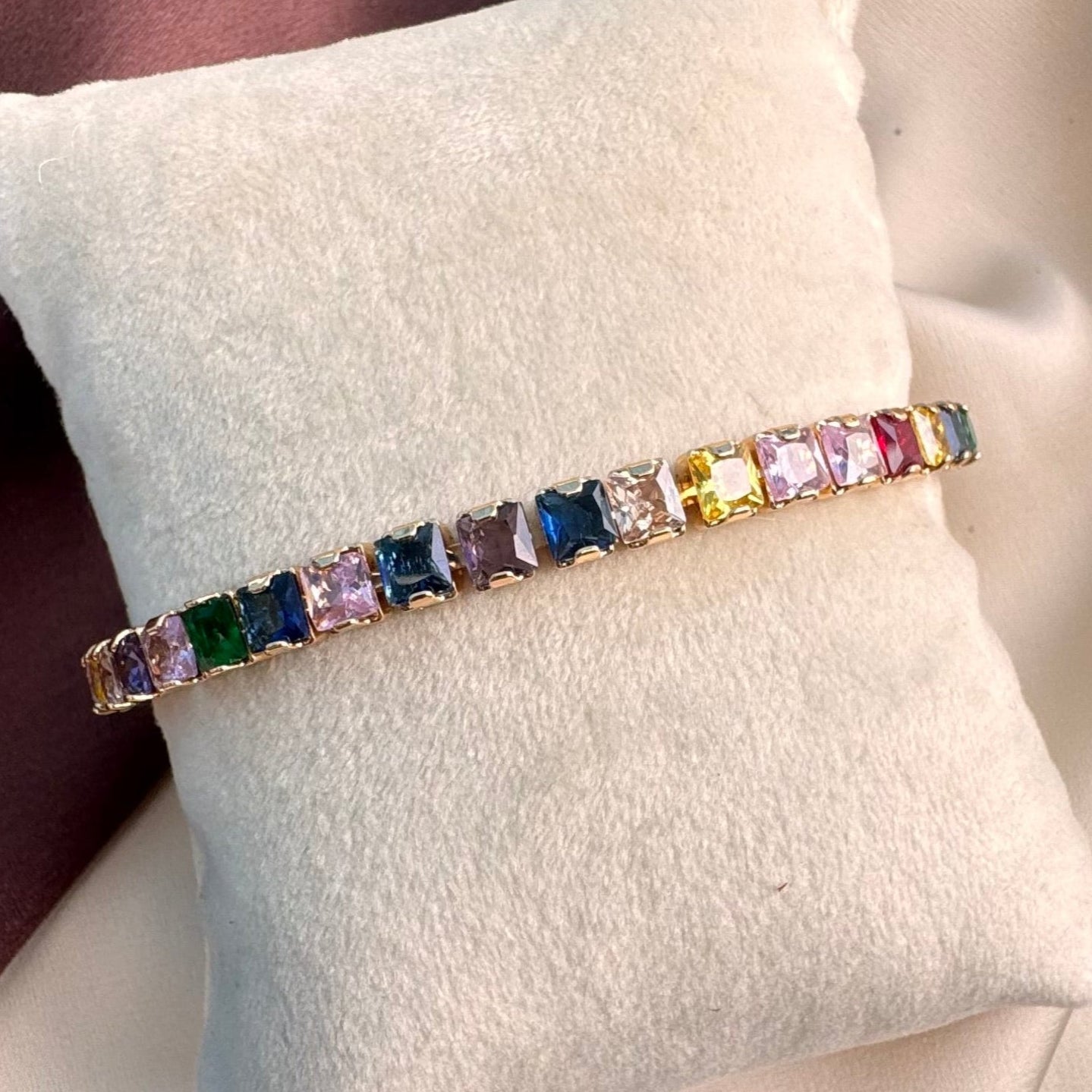 TFC Multi Stone Gold Plated Bracelet (length - 16cm)