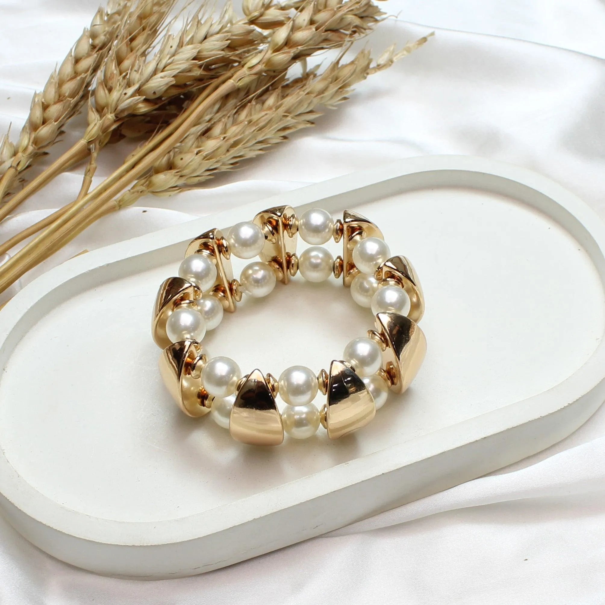 TFC Pie Pearl Gold Plated Adjustable Bracelet