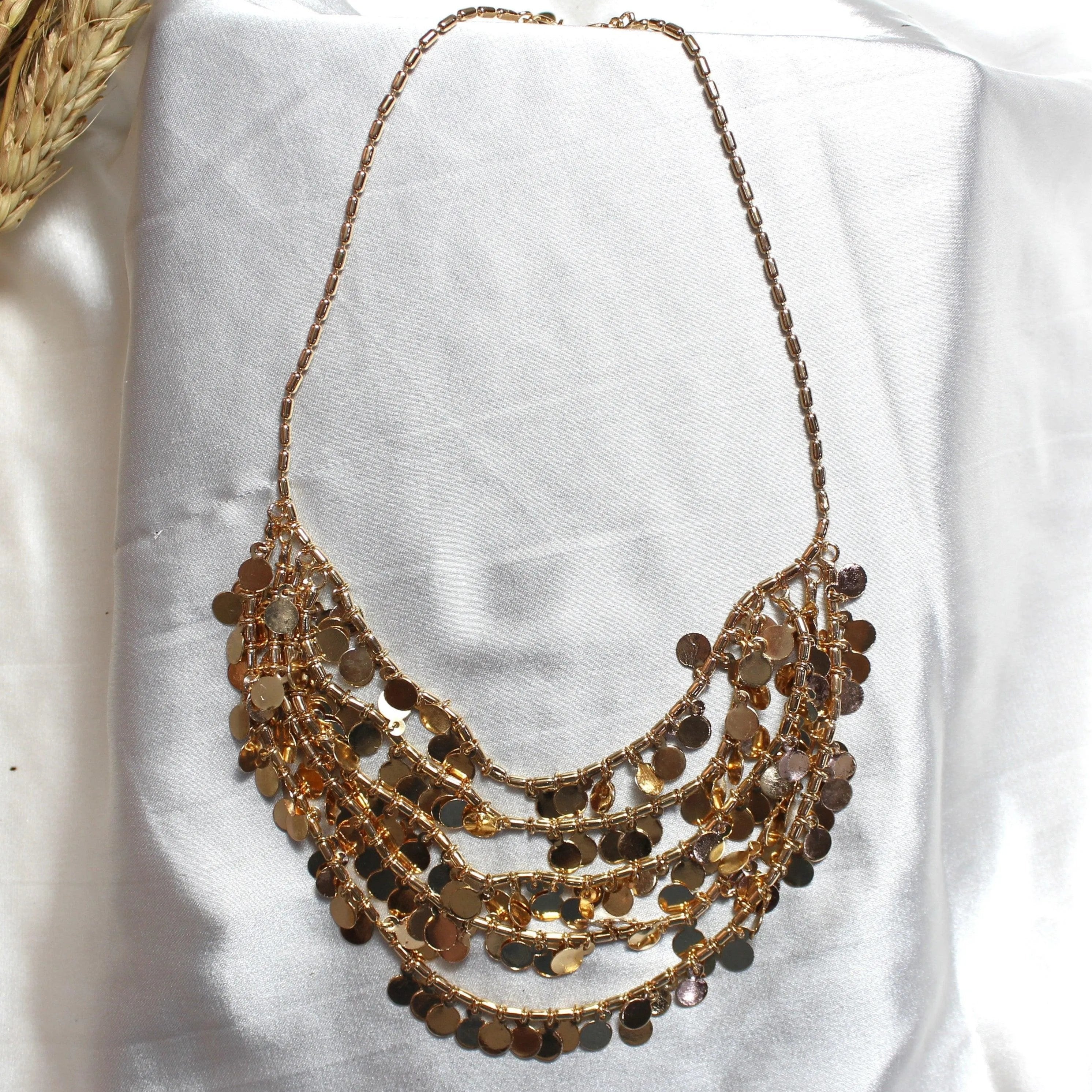 TFC Arabian Coin Gold Plated Layered Necklace