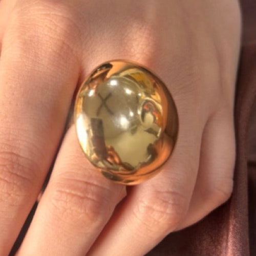 TFC Adjustable Big Circle Gold Plated Ring