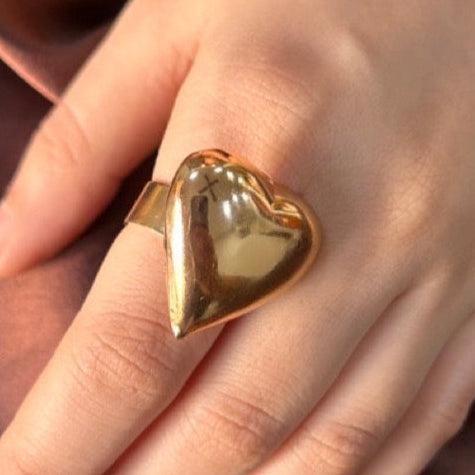 TFC Adjustable Small Heart Gold Plated Ring