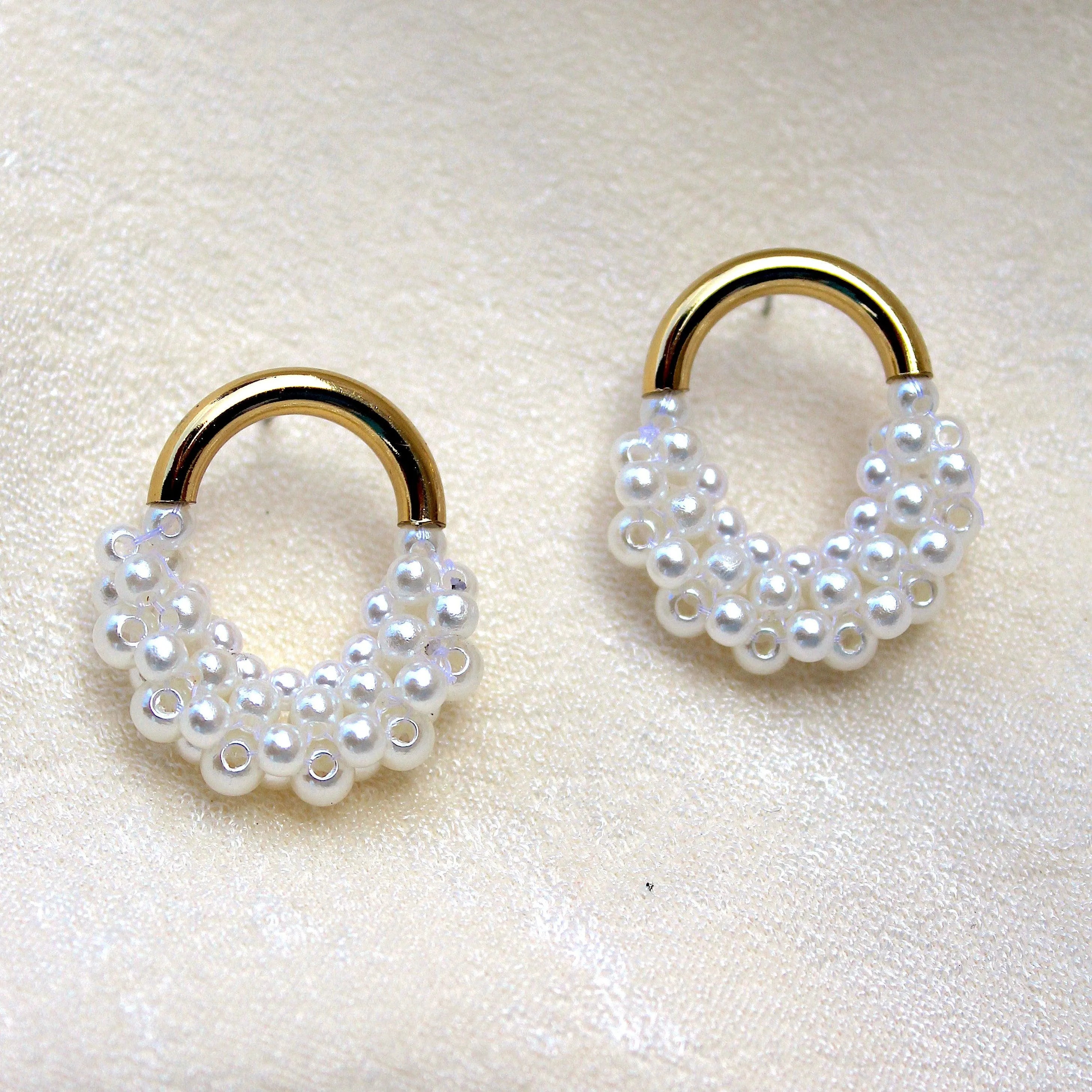 TFC Pearl Mesh Gold Plated Earrings-Discover daily wear gold earrings including stud earrings, hoop earrings, and pearl earrings, perfect as earrings for women and earrings for girls.Find the cheapest fashion jewellery which is anti-tarnis​h only at The Fun company.