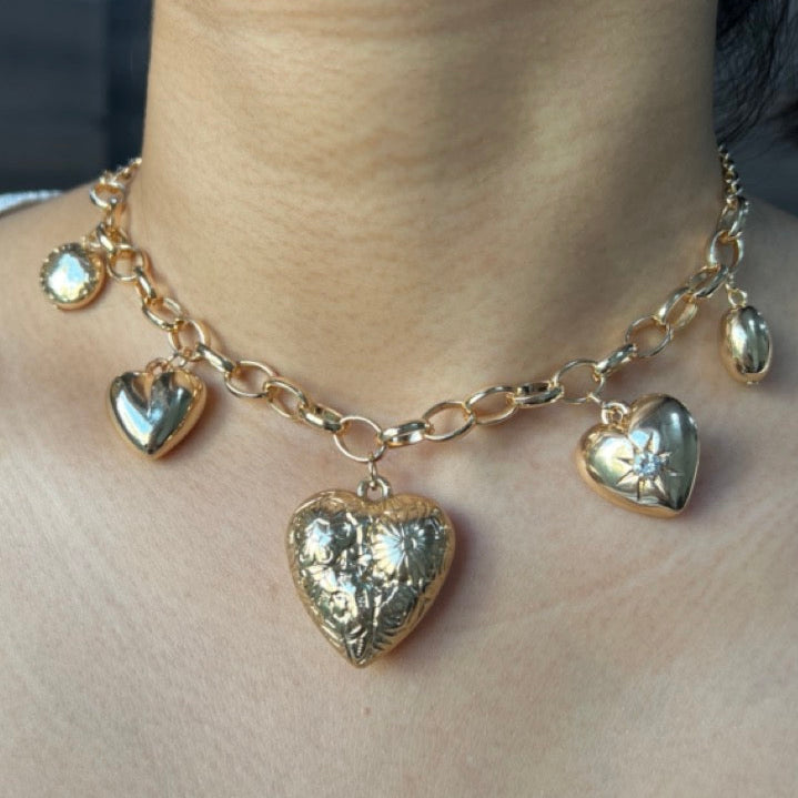 TFC Designer Heart Gold Plated Necklace