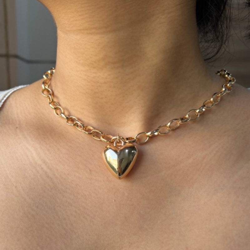 TFC Plumpy Heart Gold Plated Necklace