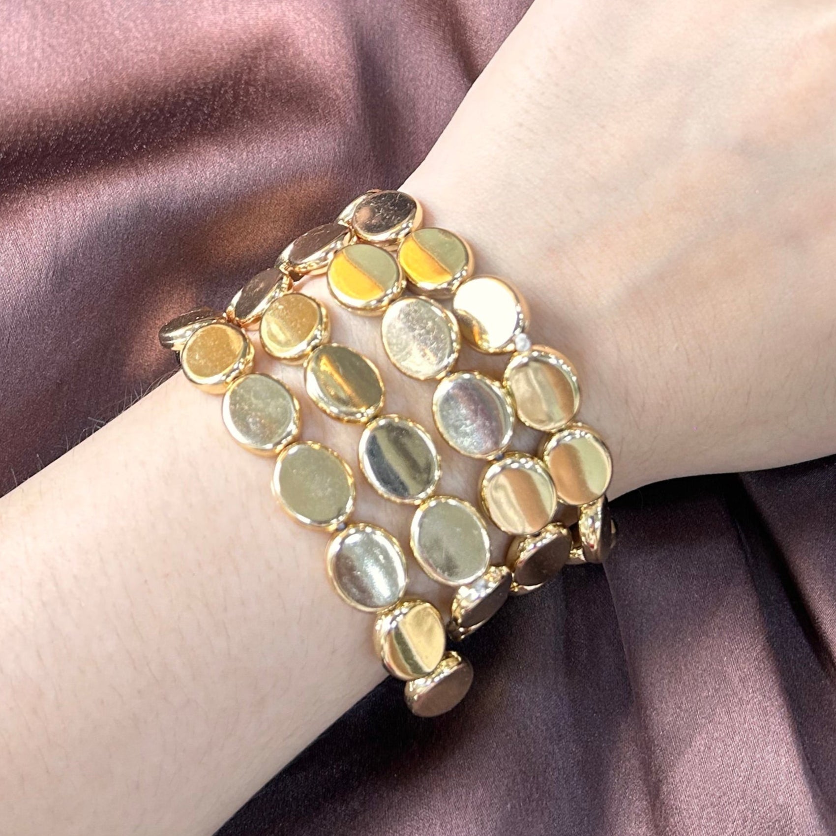 TFC Plane Bead Gold Plated Bracelet (set of 4)