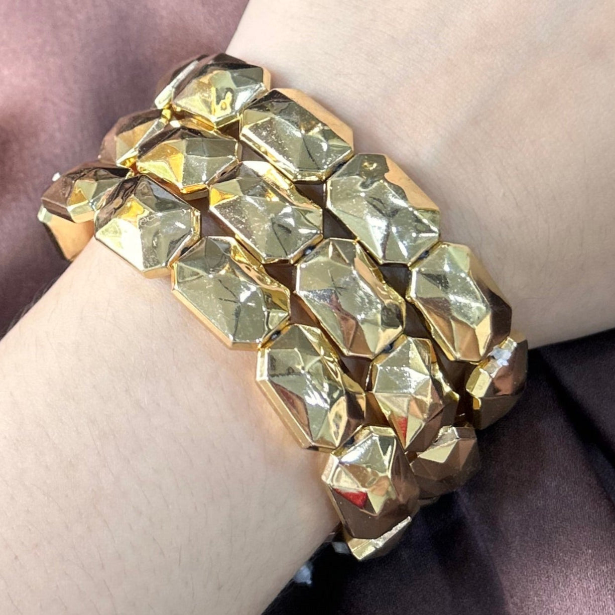 TFC Recto Bead Gold Plated Bracelet (set of 3)