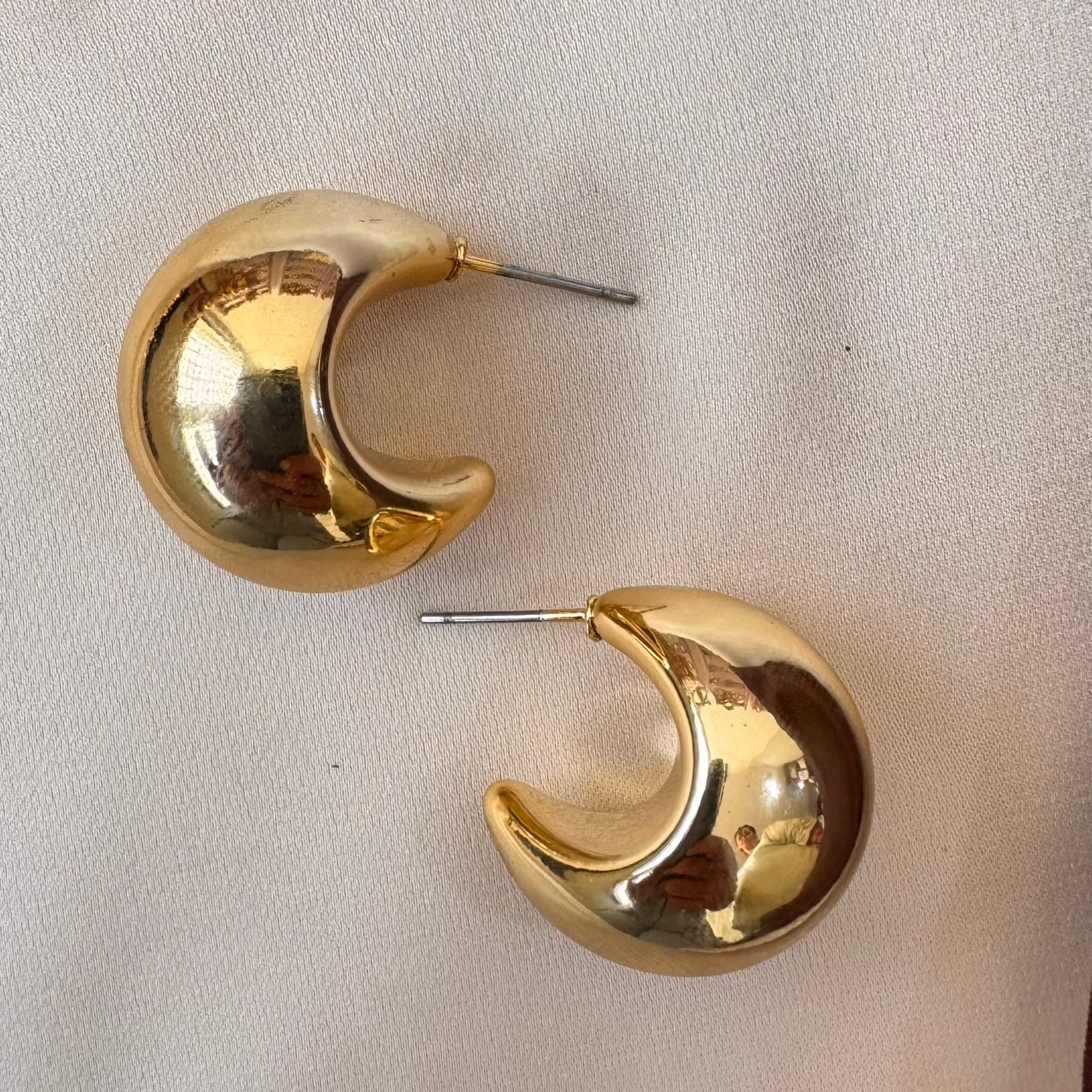 TFC Trendy Big Chic Bottega Gold Plated Stud Earrings