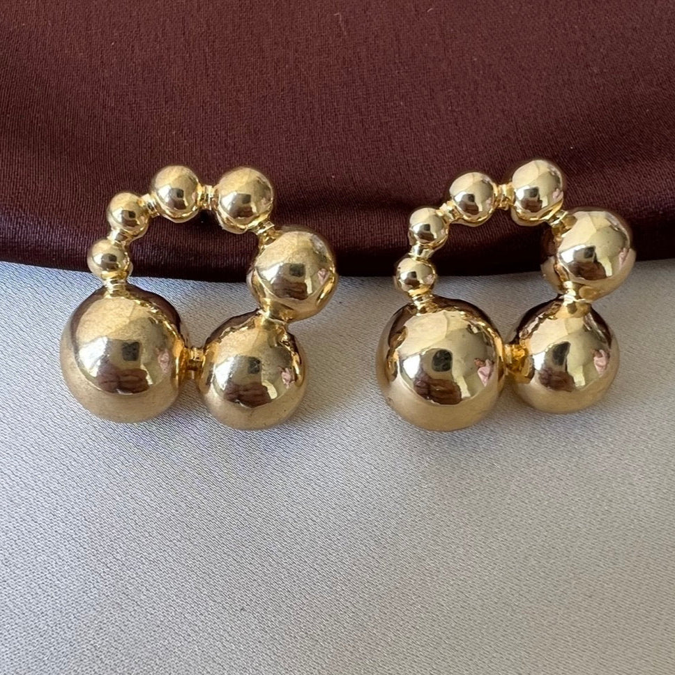 TFC Globes Gold Plated Stud Earrings