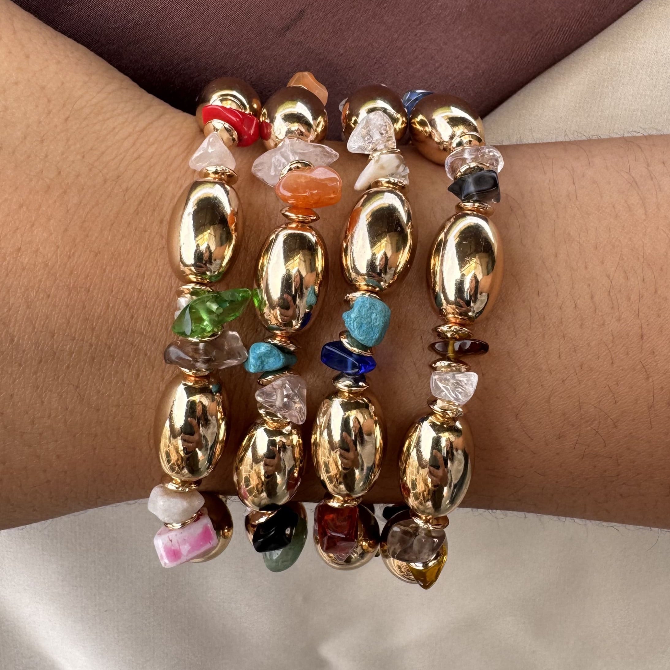 TFC Glisten & Uncut Gold Plated Bracelet (set of 4)
