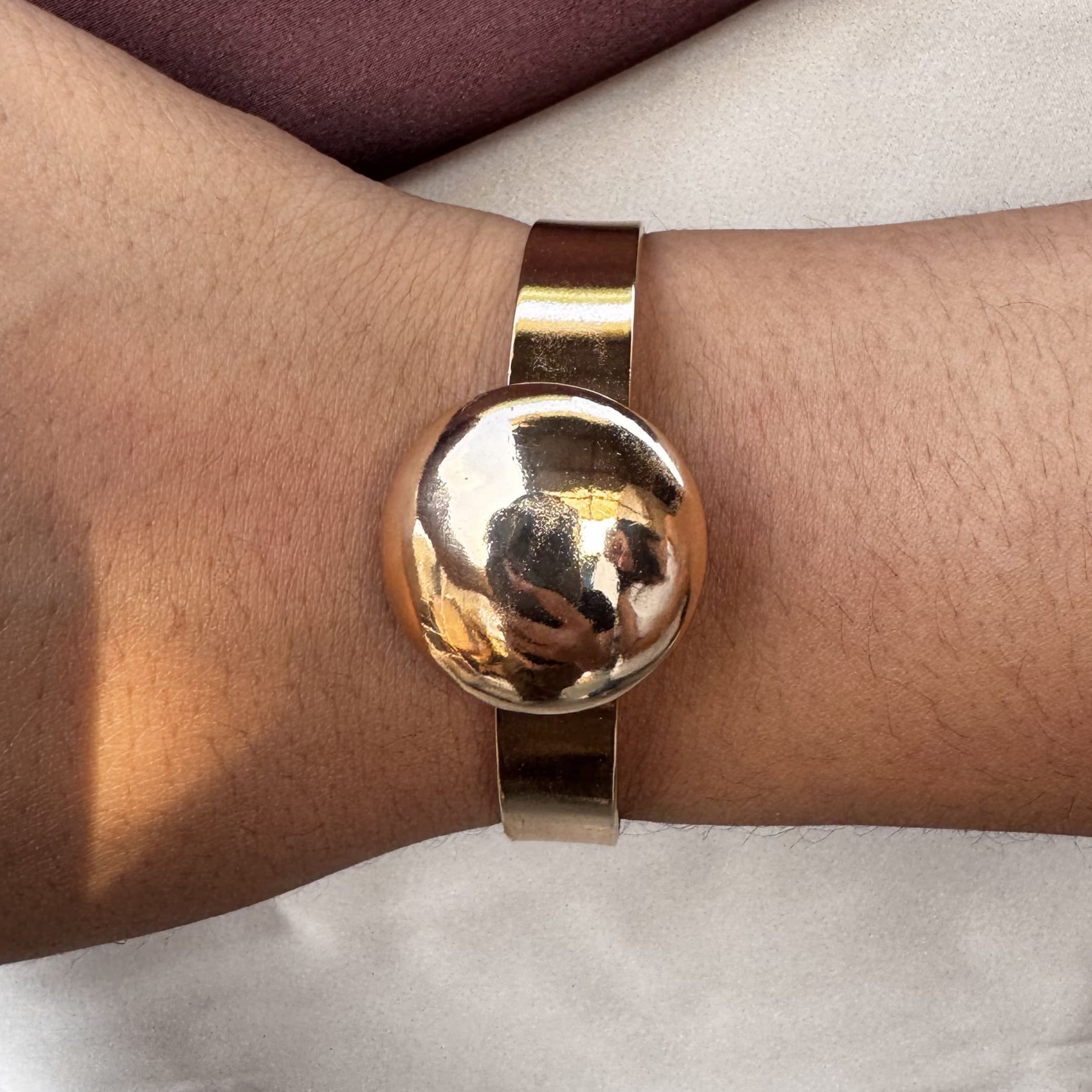 TFC Adjustable Small Moon Gold Plated Cuff Bracelet