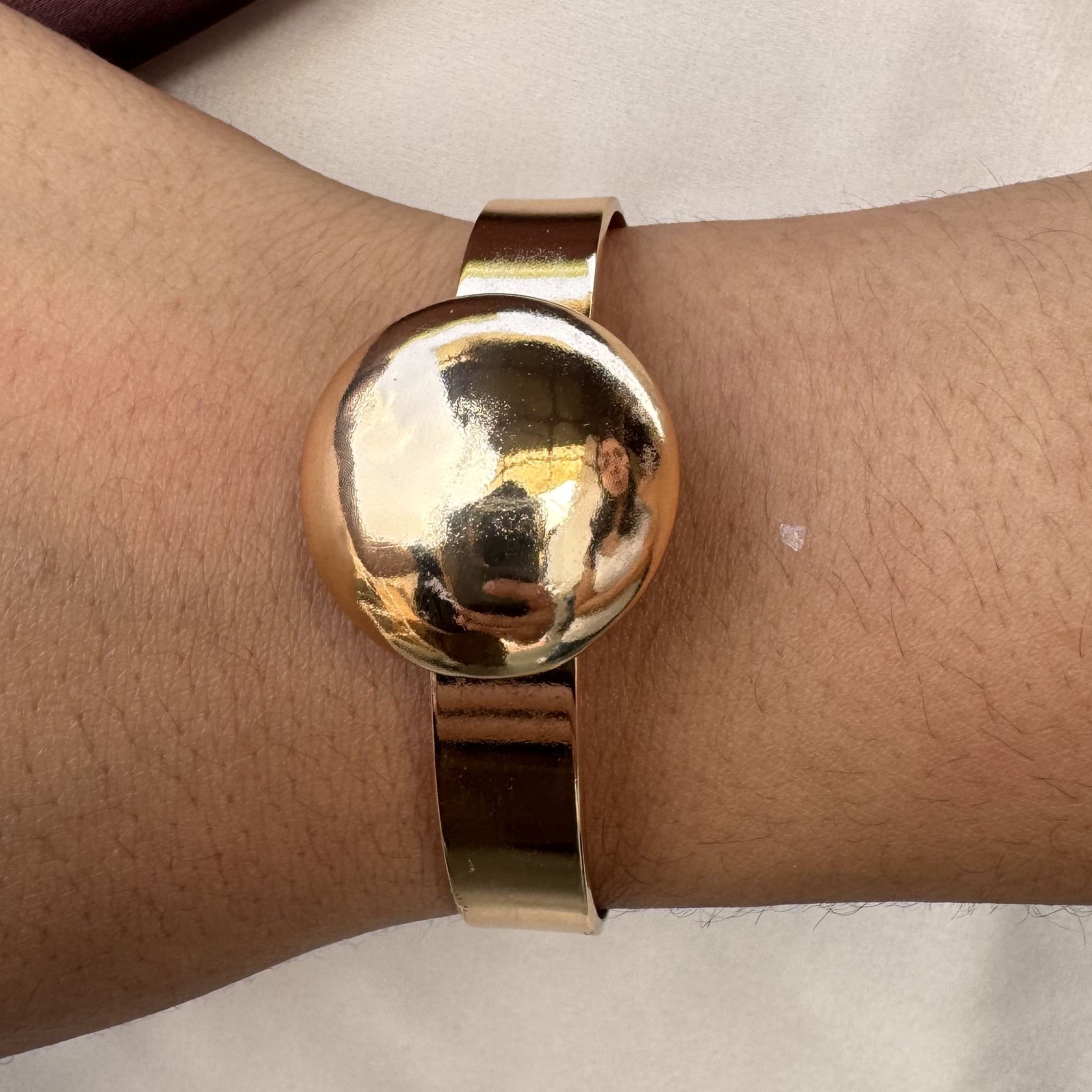 TFC Adjustable Medium Moon Gold Plated Cuff Bracelet
