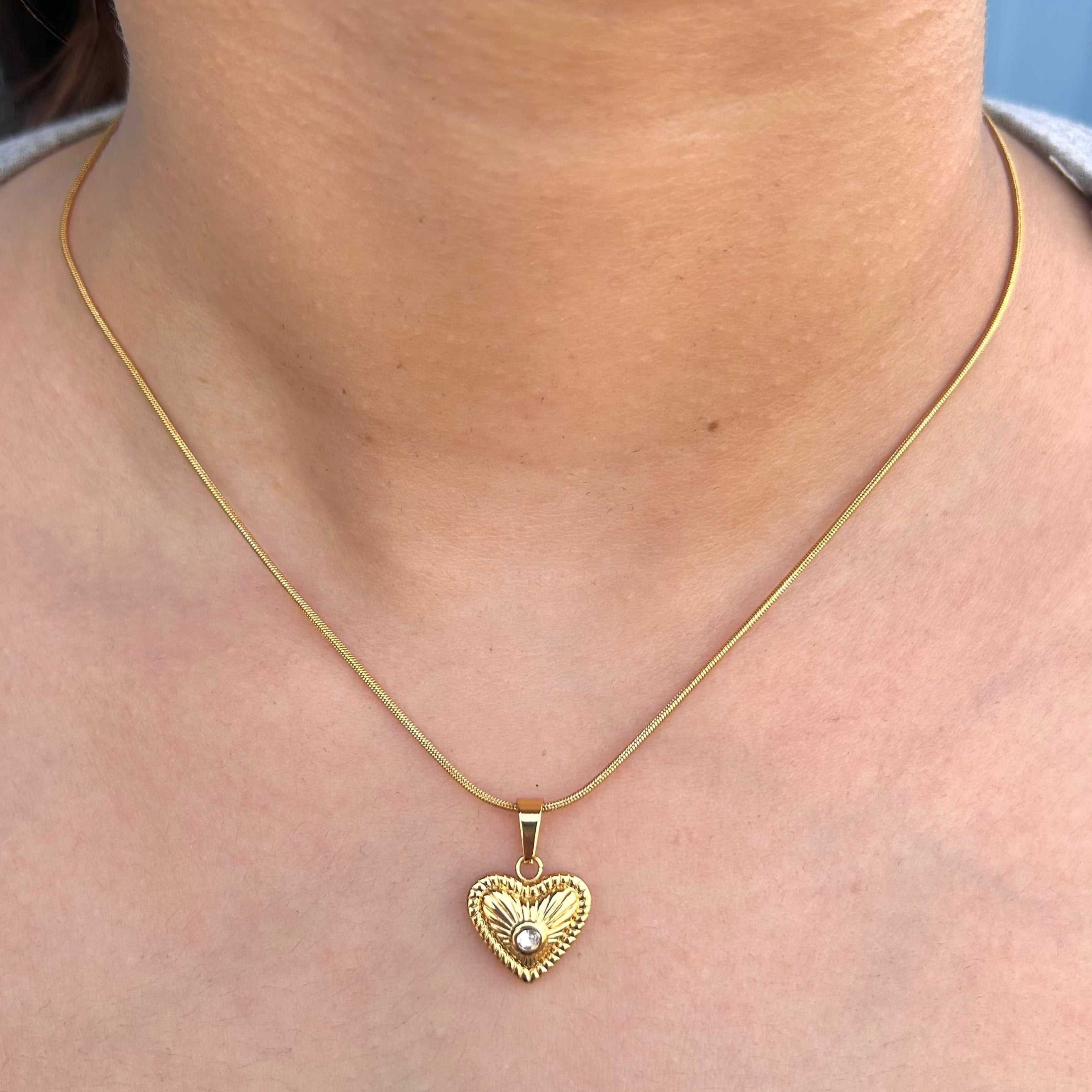 TFC Little Love Heart Gold Plated Pendant Necklace
