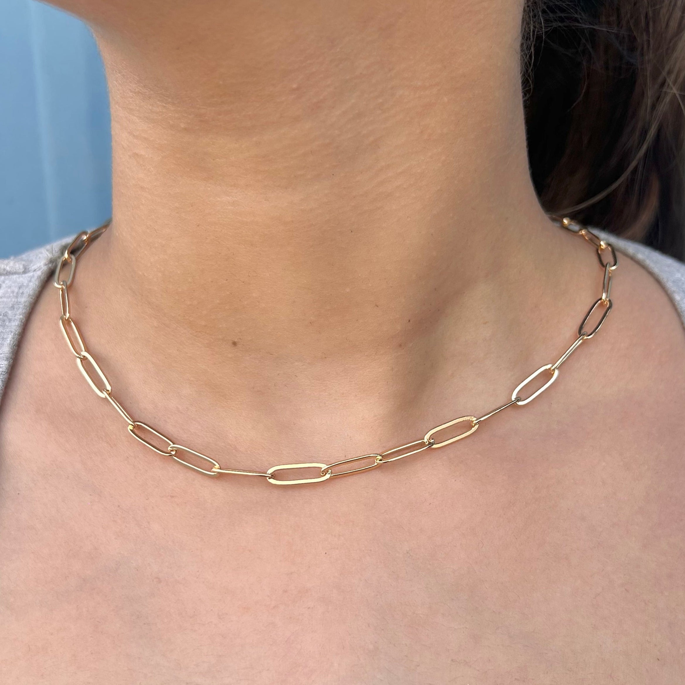 TFC Oval Loops Gold Plated Chain Necklace