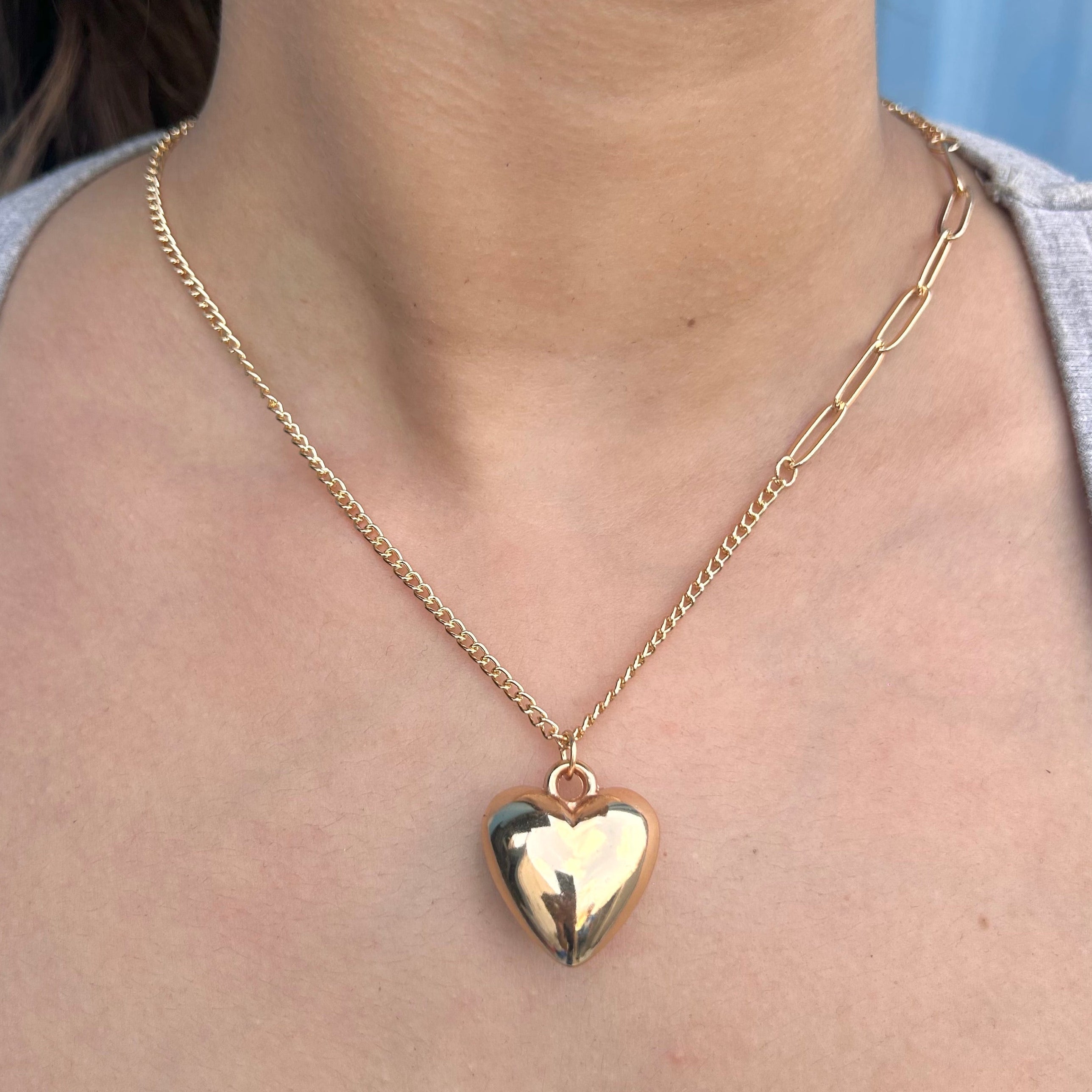TFC Oval Heart Gold Plated Pendent Necklace