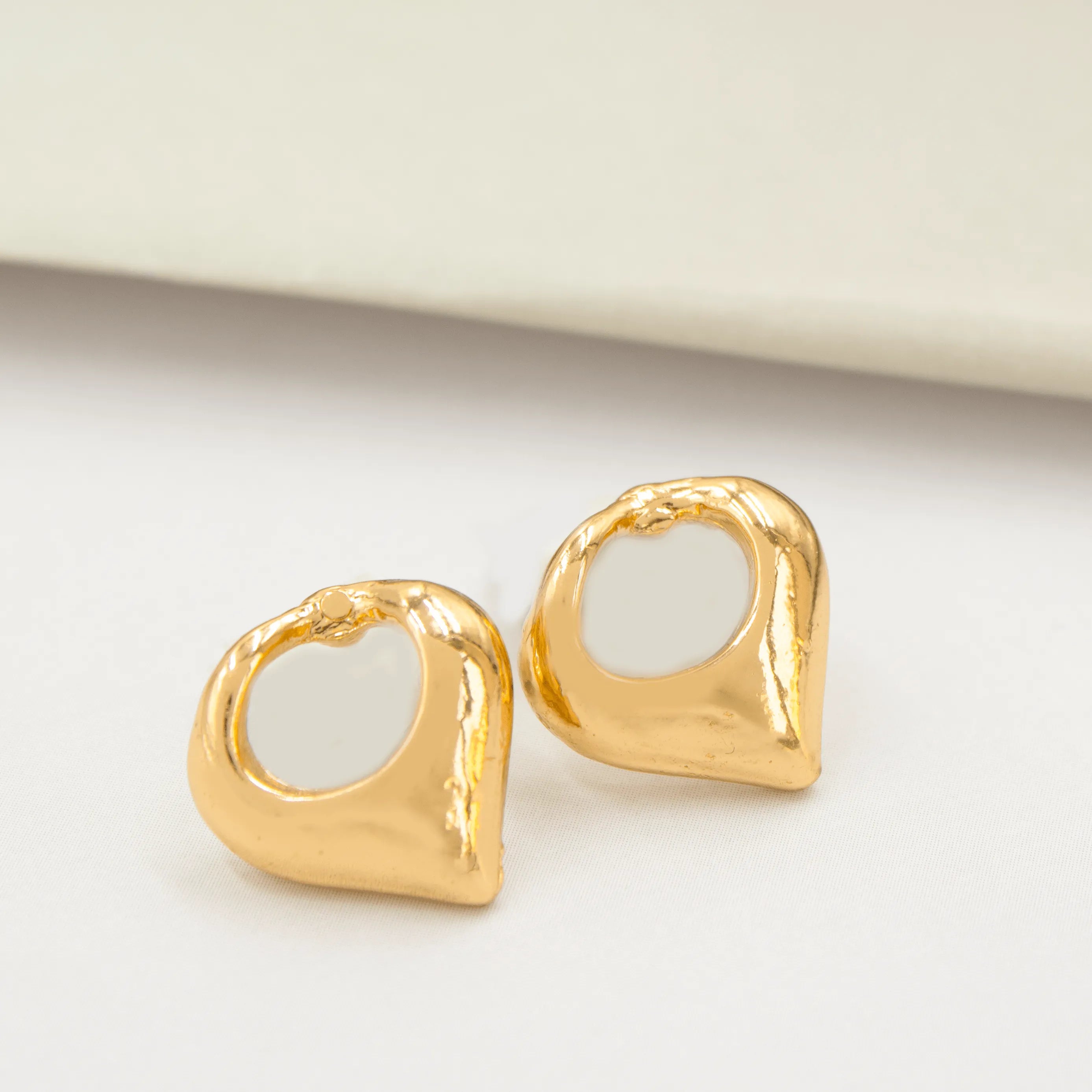 TFC Circle Drop Gold Plated Stud Earrings